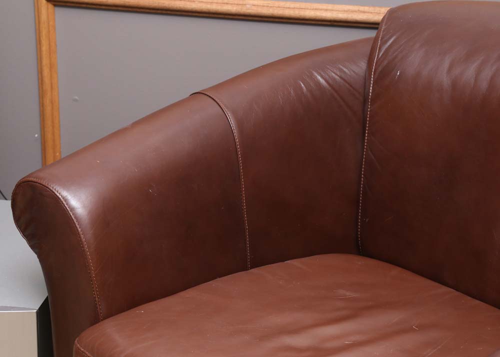 Leather Barrelback Chair