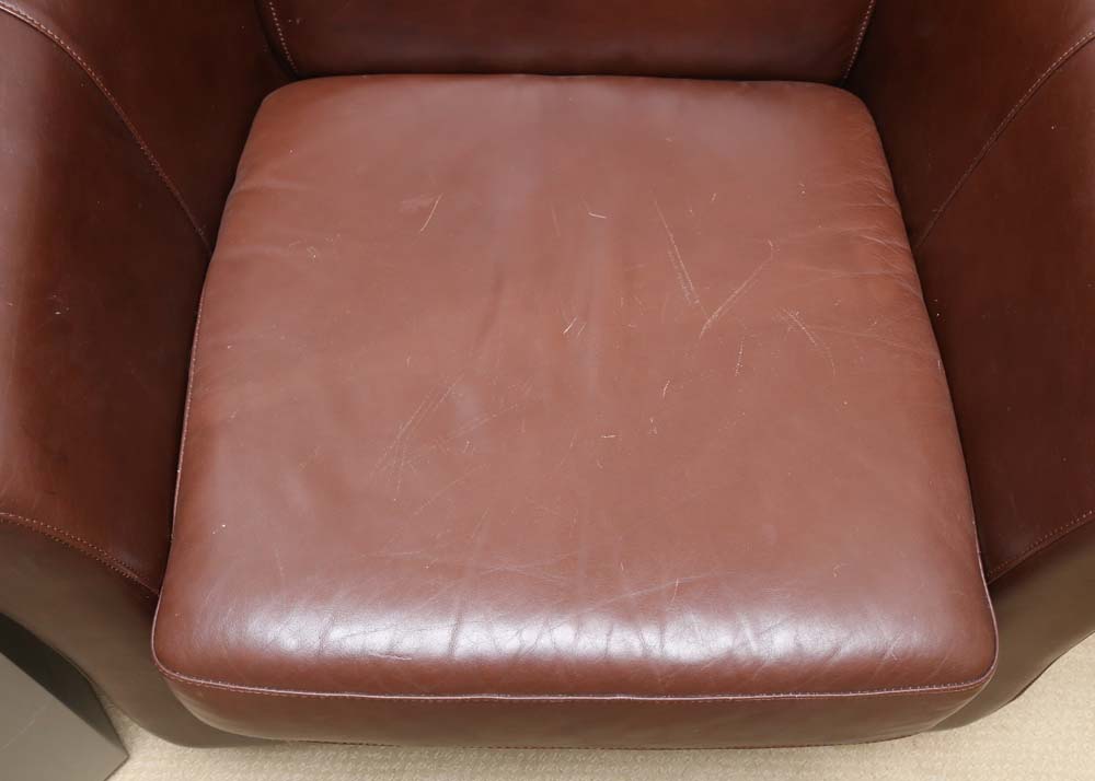 Leather Barrelback Chair