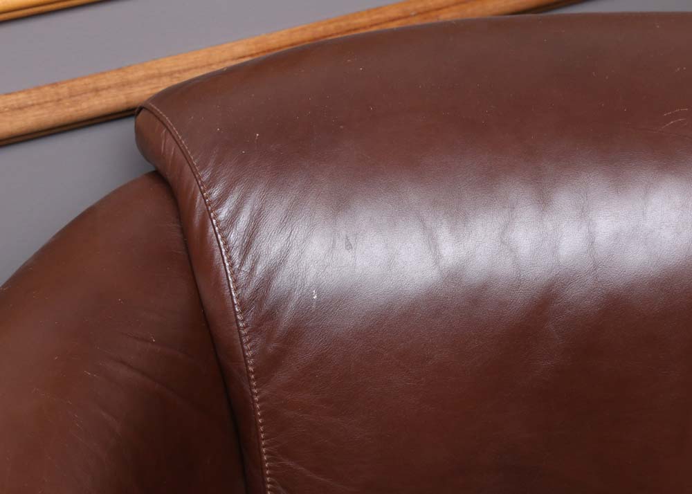 Leather Barrelback Chair