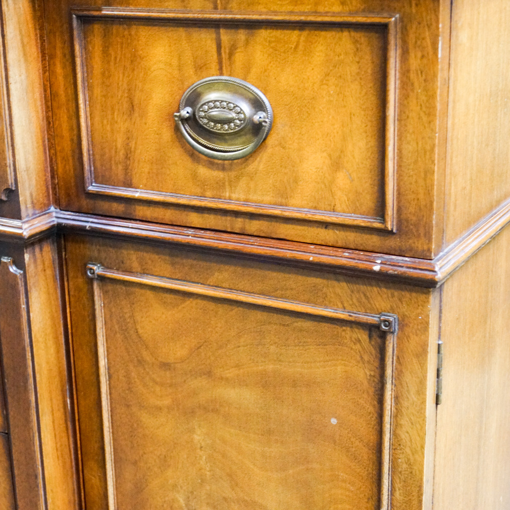 Vintage Hepplewhite Style Mahogany Breakfront with Secretary Desk