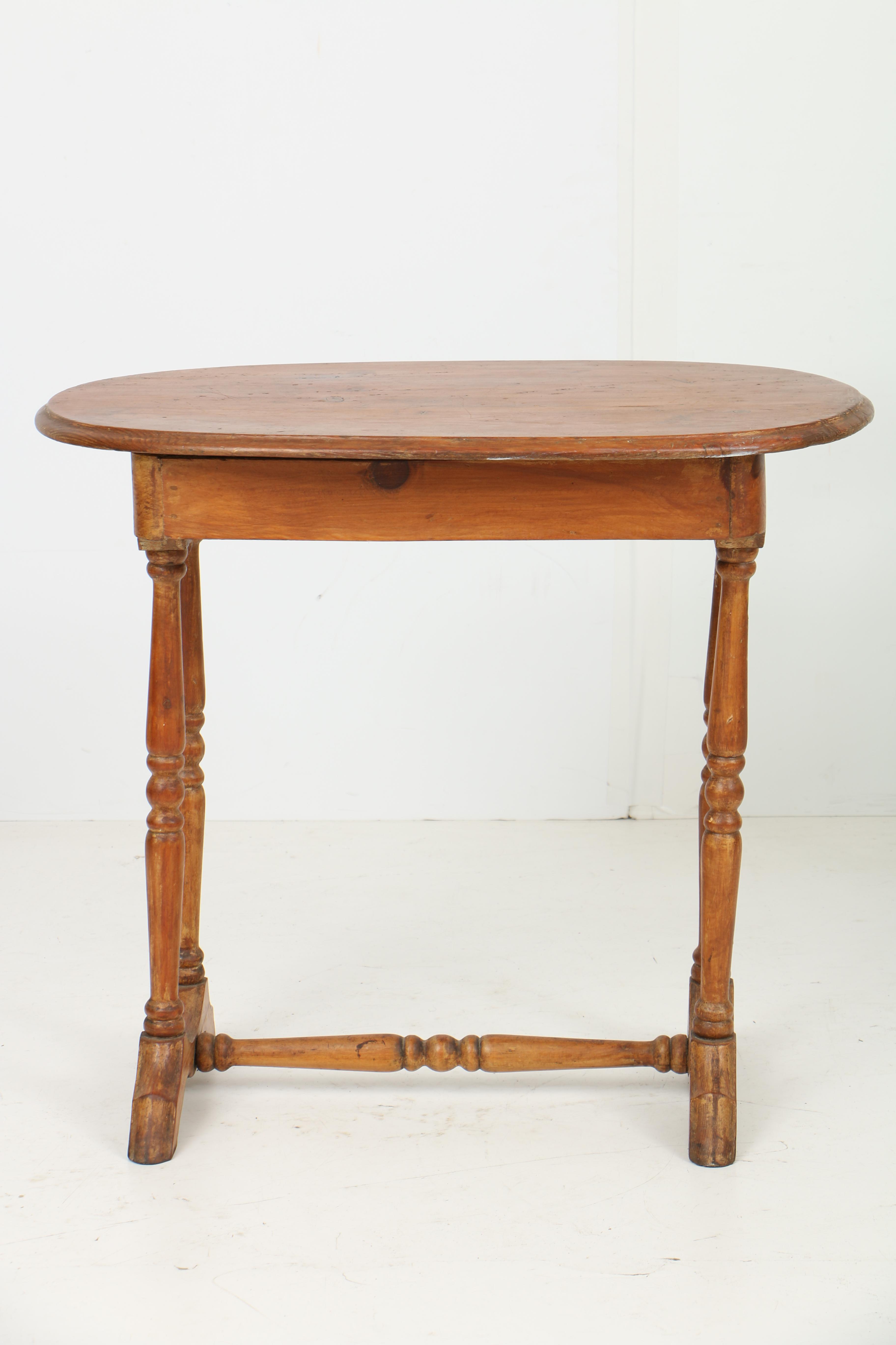 Antique Victorian Gothic Revival Quilt Rack and Pine Trestle Table