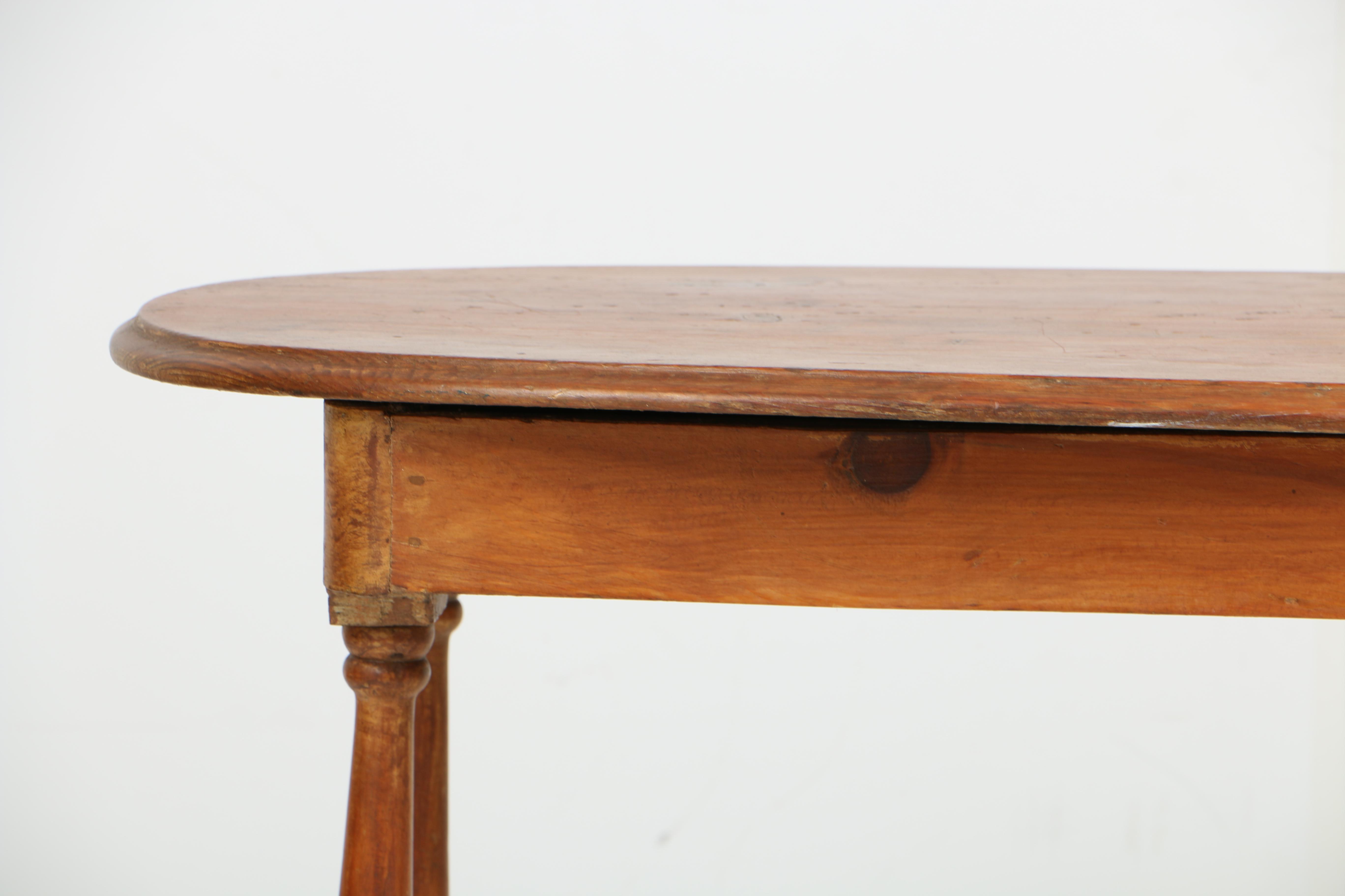 Antique Victorian Gothic Revival Quilt Rack and Pine Trestle Table