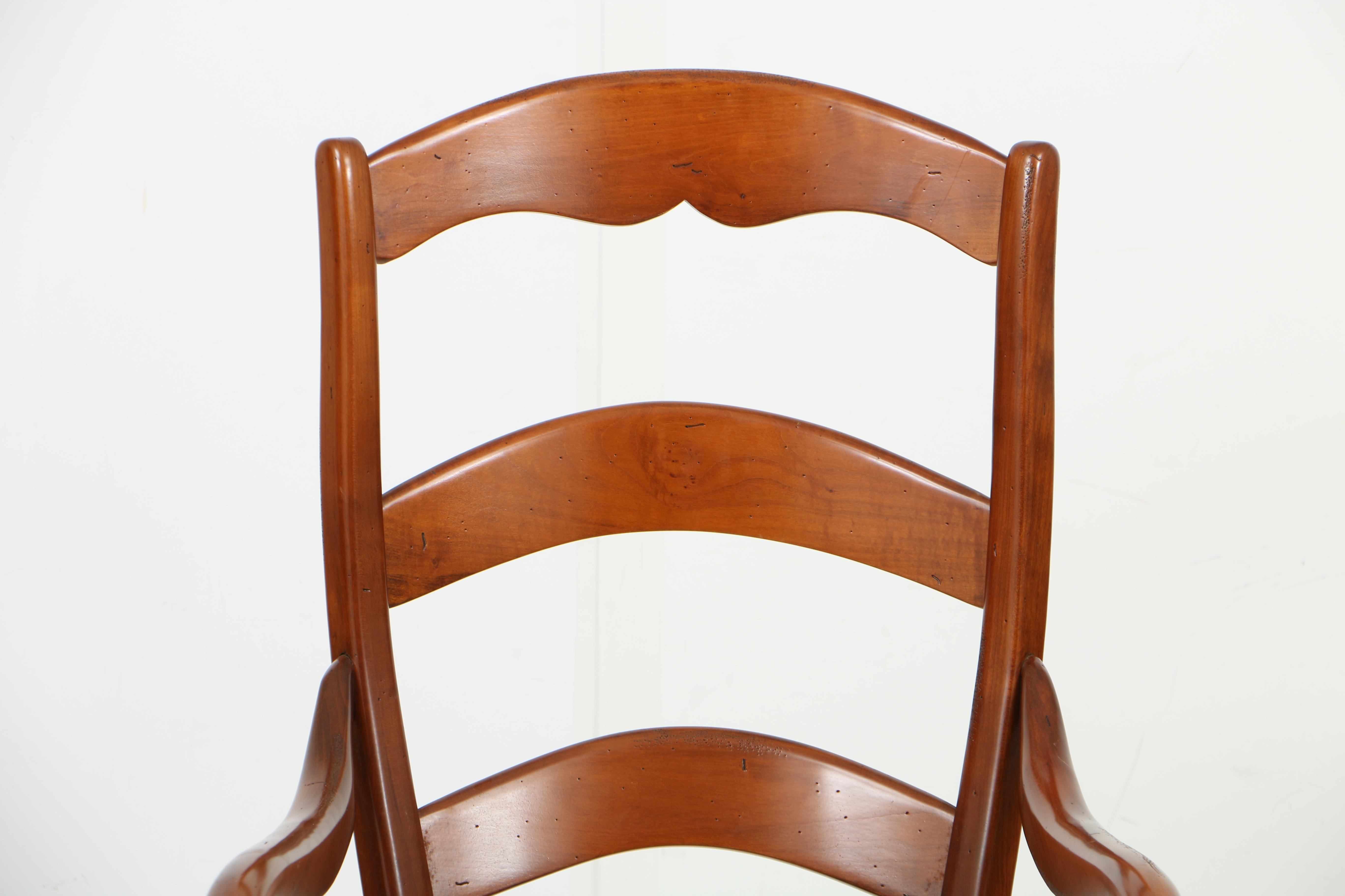 French Provincial Style Fruitwood Dining Table and Six Chairs