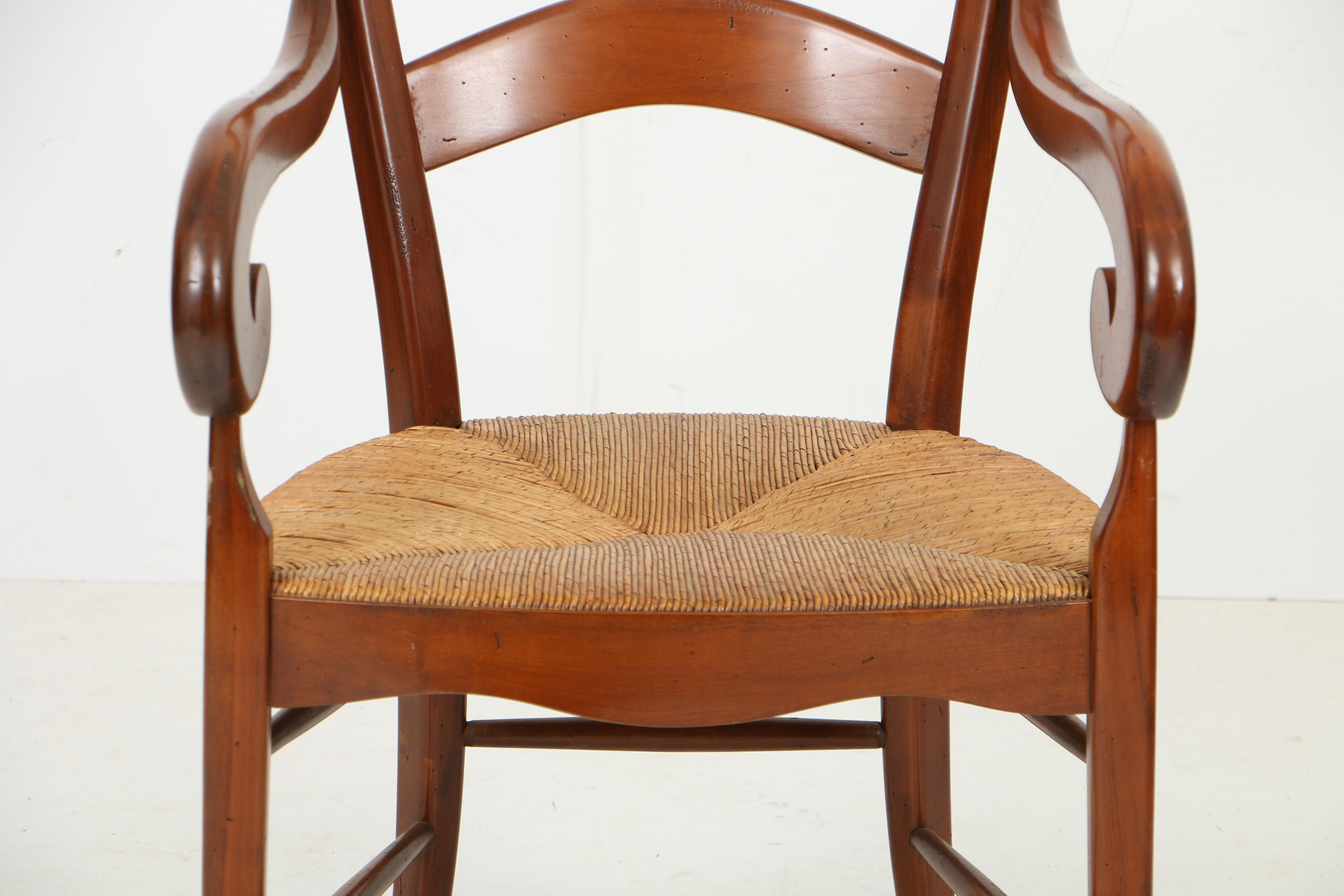 French Provincial Style Fruitwood Dining Table and Six Chairs