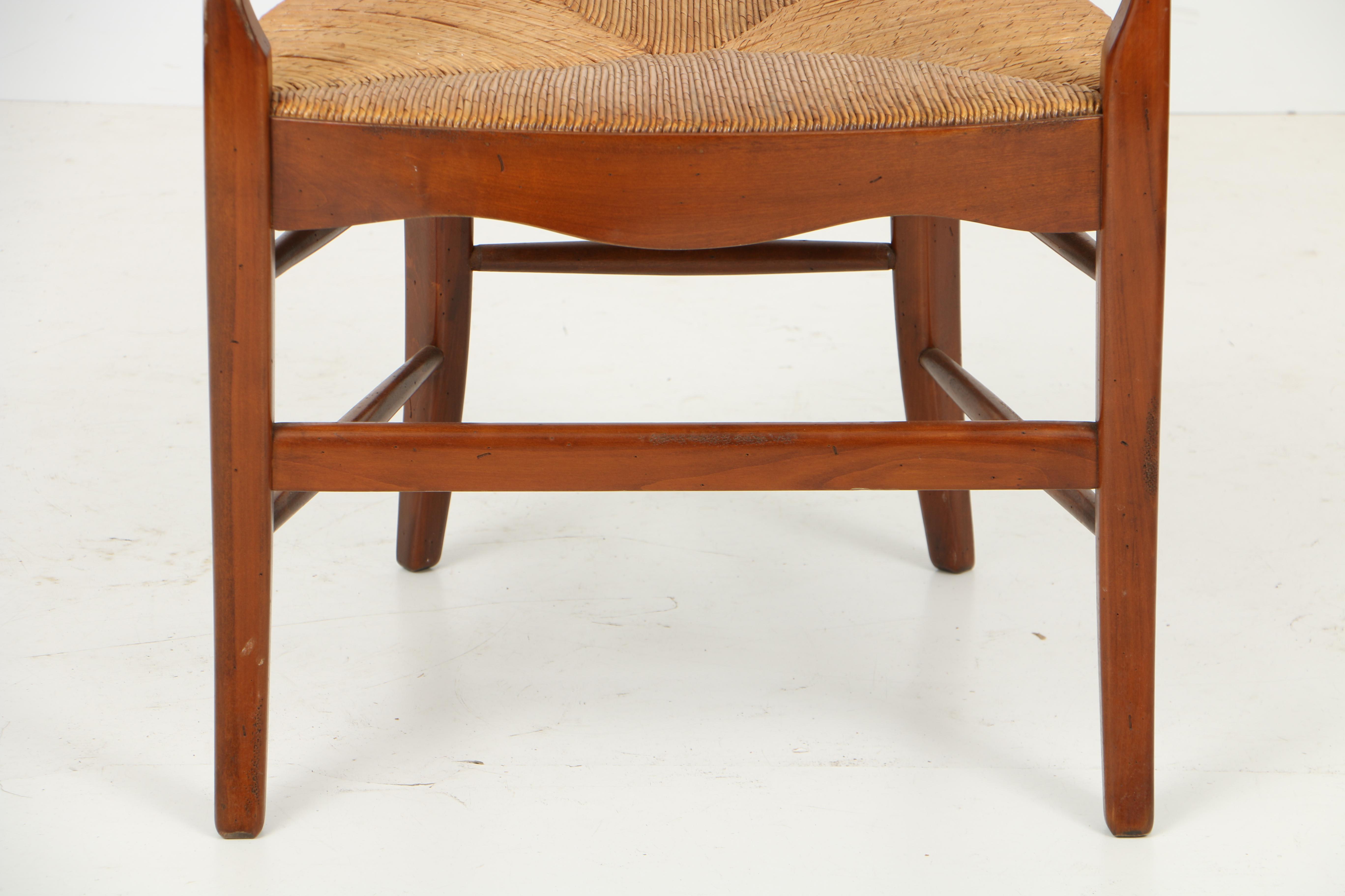 French Provincial Style Fruitwood Dining Table and Six Chairs