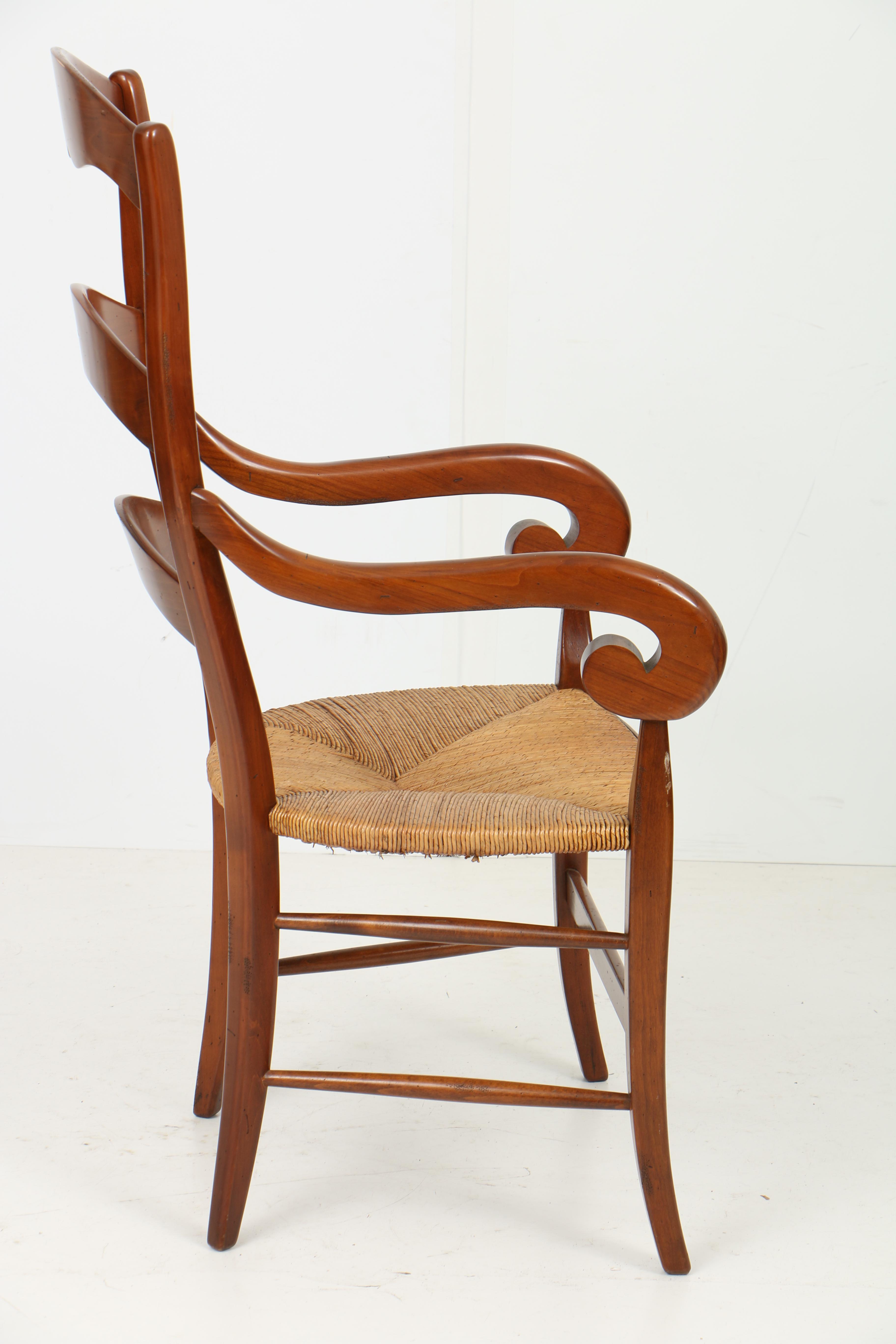 French Provincial Style Fruitwood Dining Table and Six Chairs