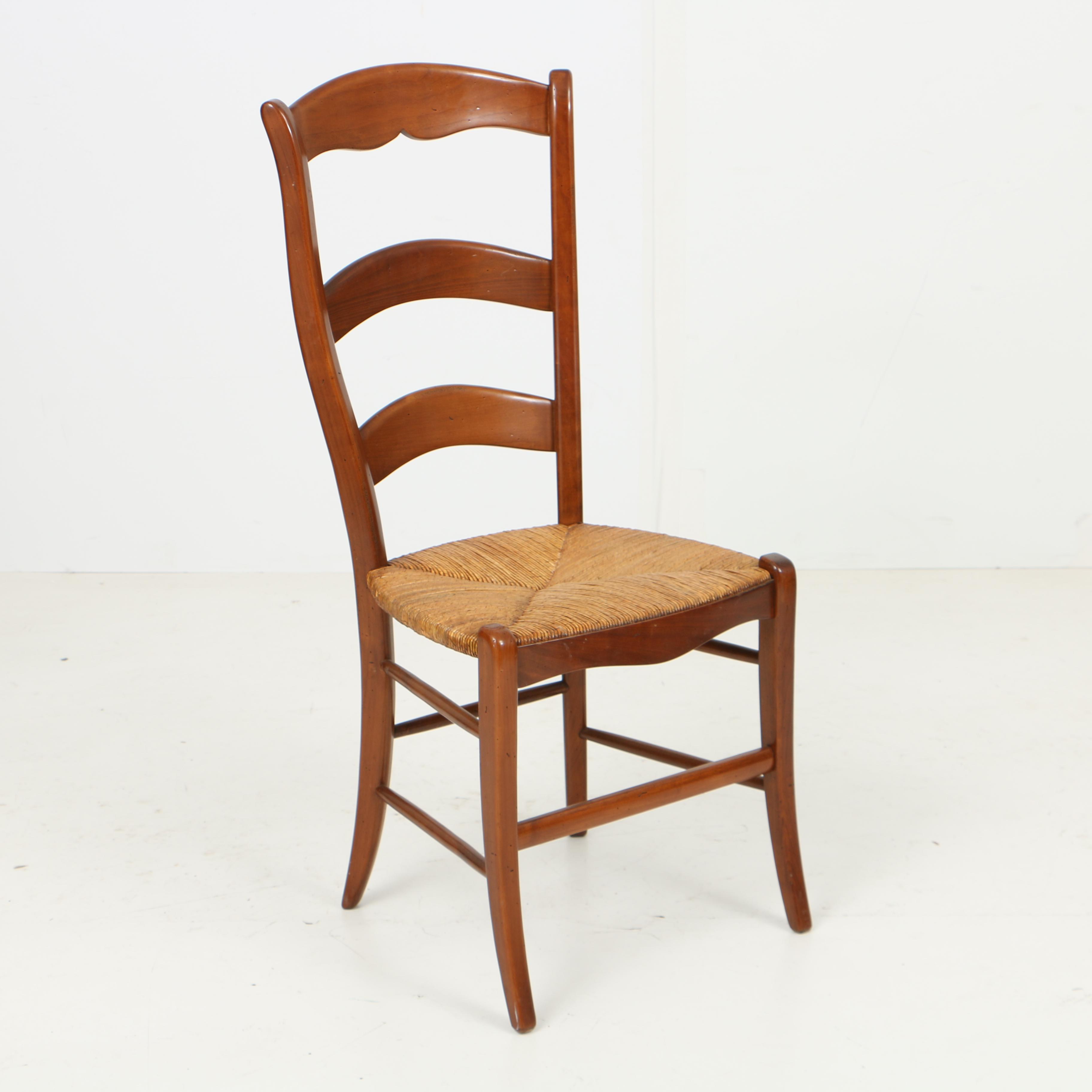 French Provincial Style Fruitwood Dining Table and Six Chairs