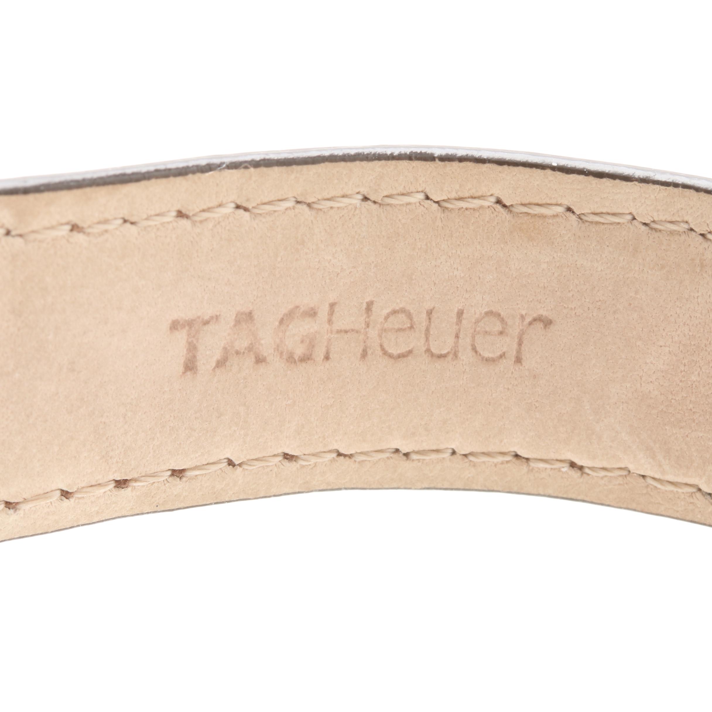 TAG Heuer Stainless Steel White Dial and Brown Leather Watch