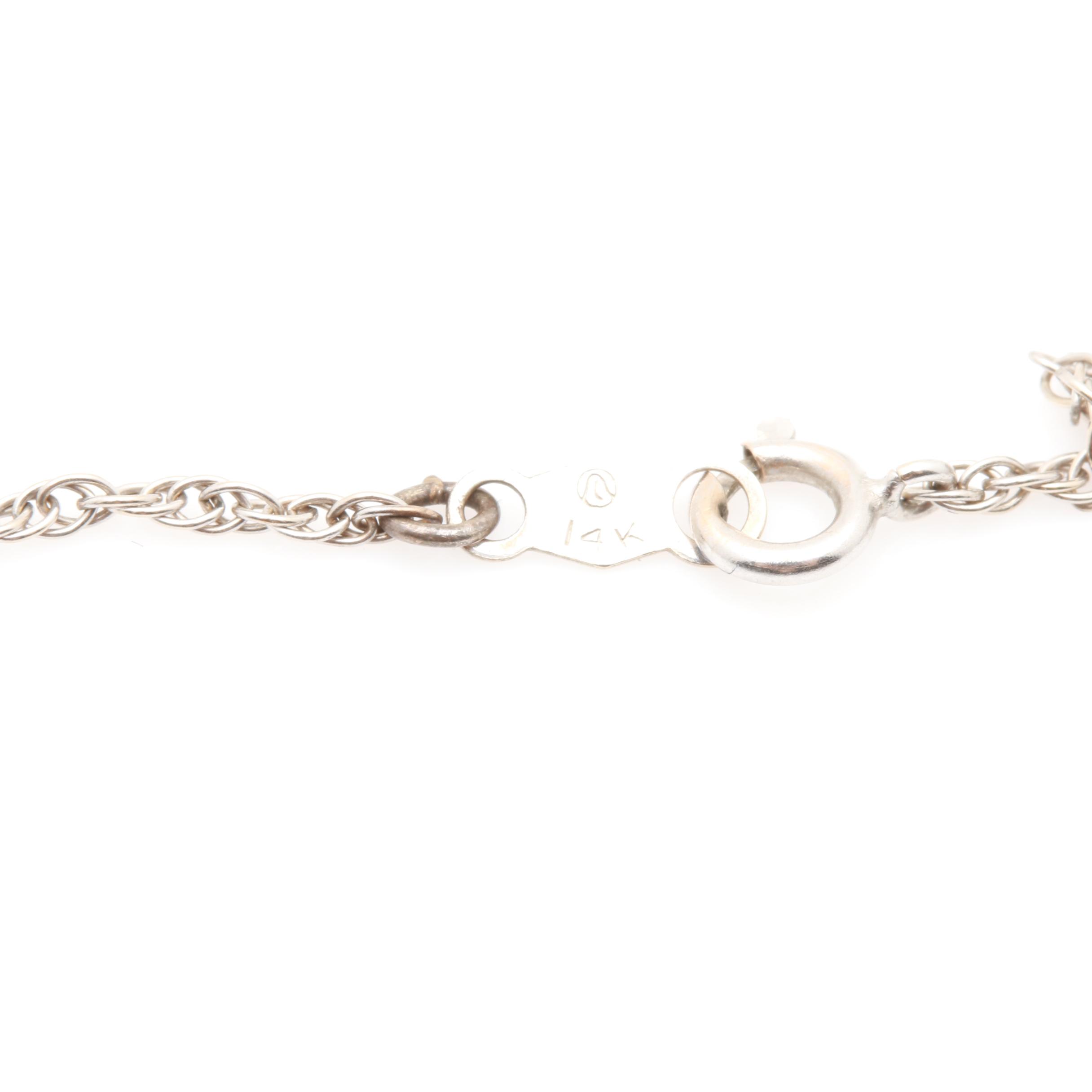 14K Yellow Gold Ruby and Diamond Necklace