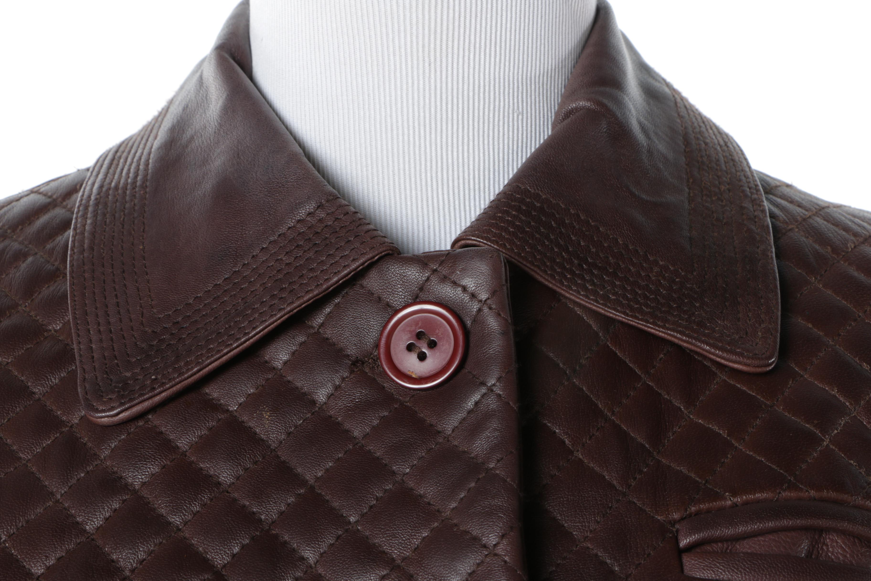 Women's Margaret Godfrey Dark Brown Quilted Leather Jacket