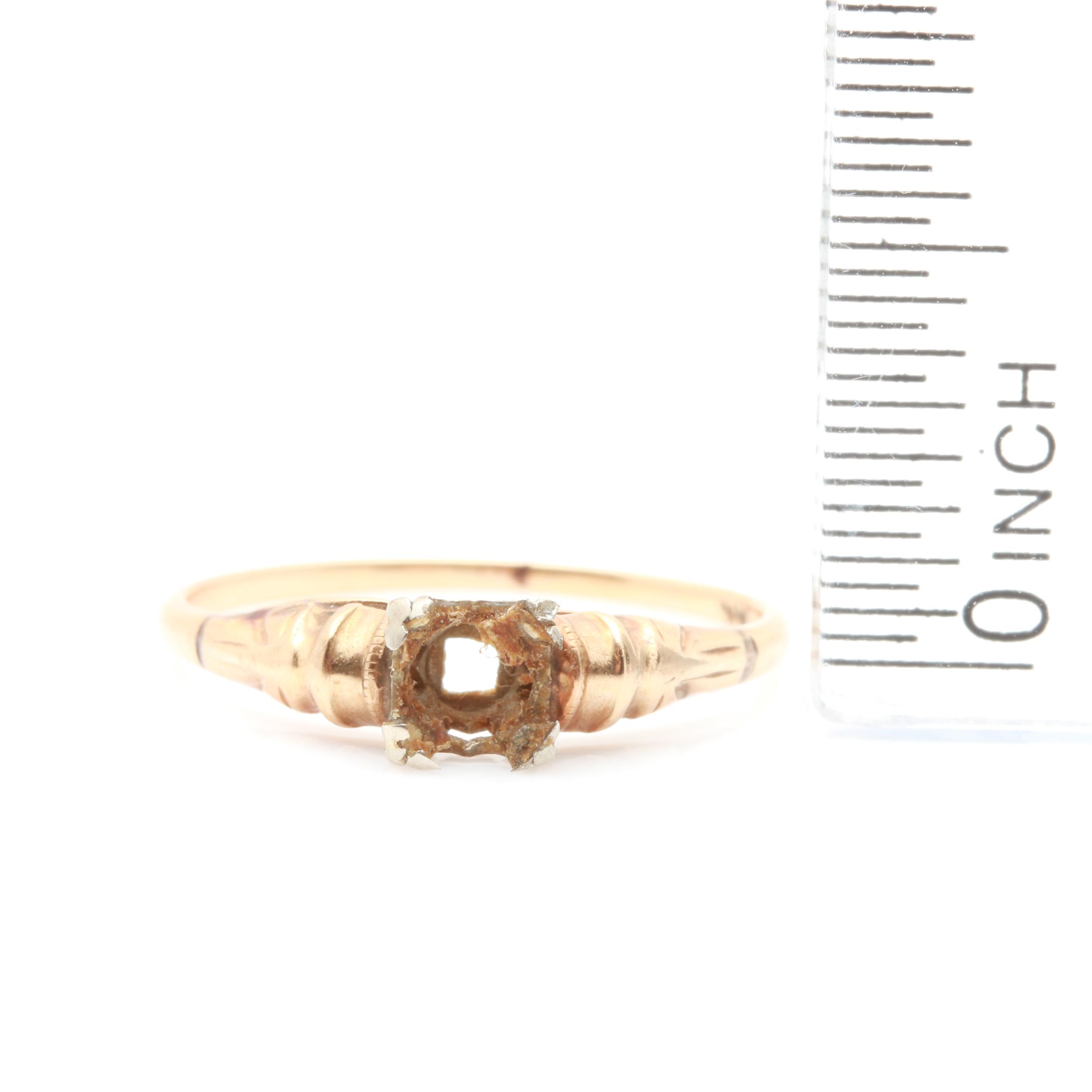 14K Yellow Gold Ring Mounting and Brooch Including Pearls and Blue Sapphire