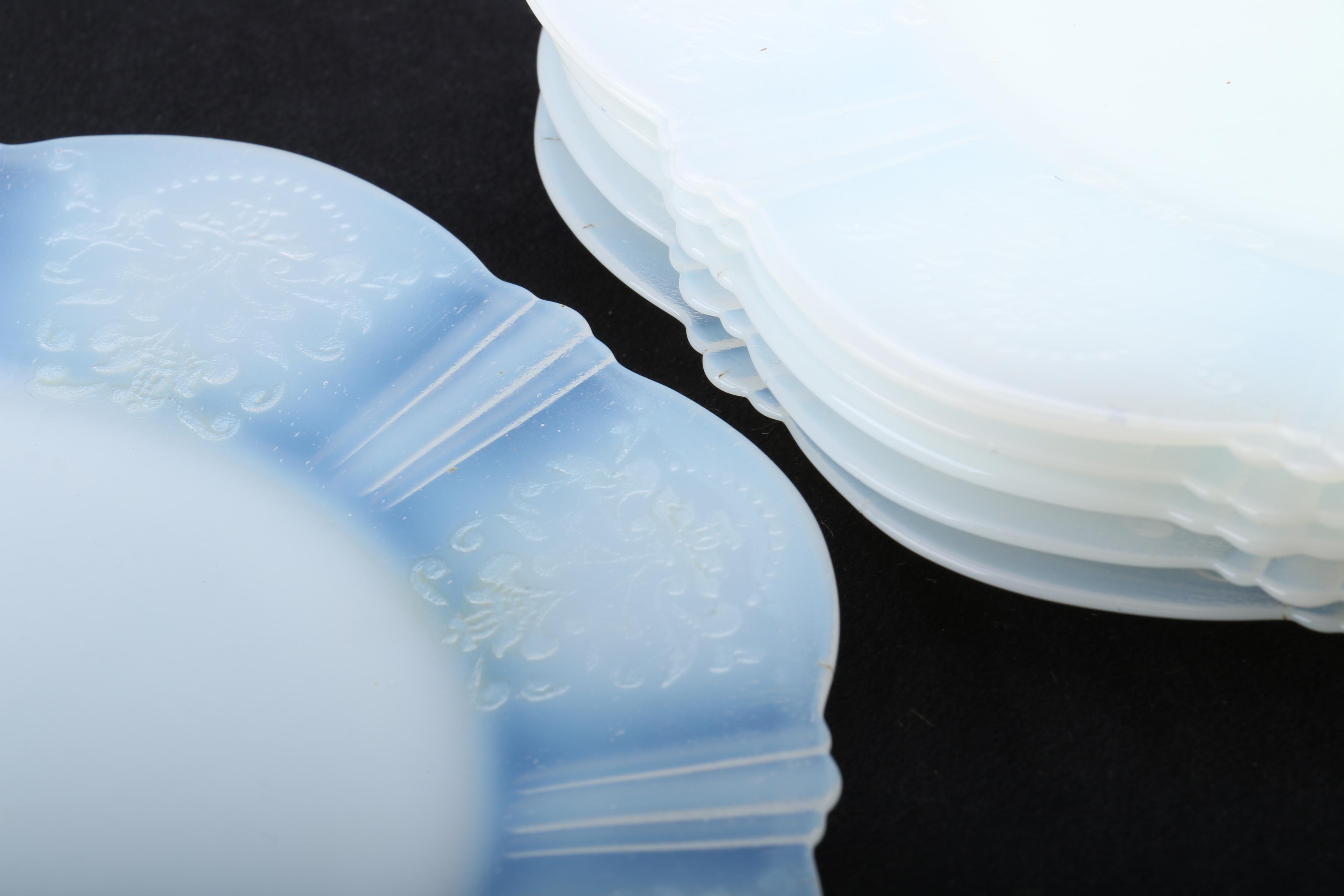 Macbeth-Evans "American Sweetheart Monax White" Opalescent Glass Tableware