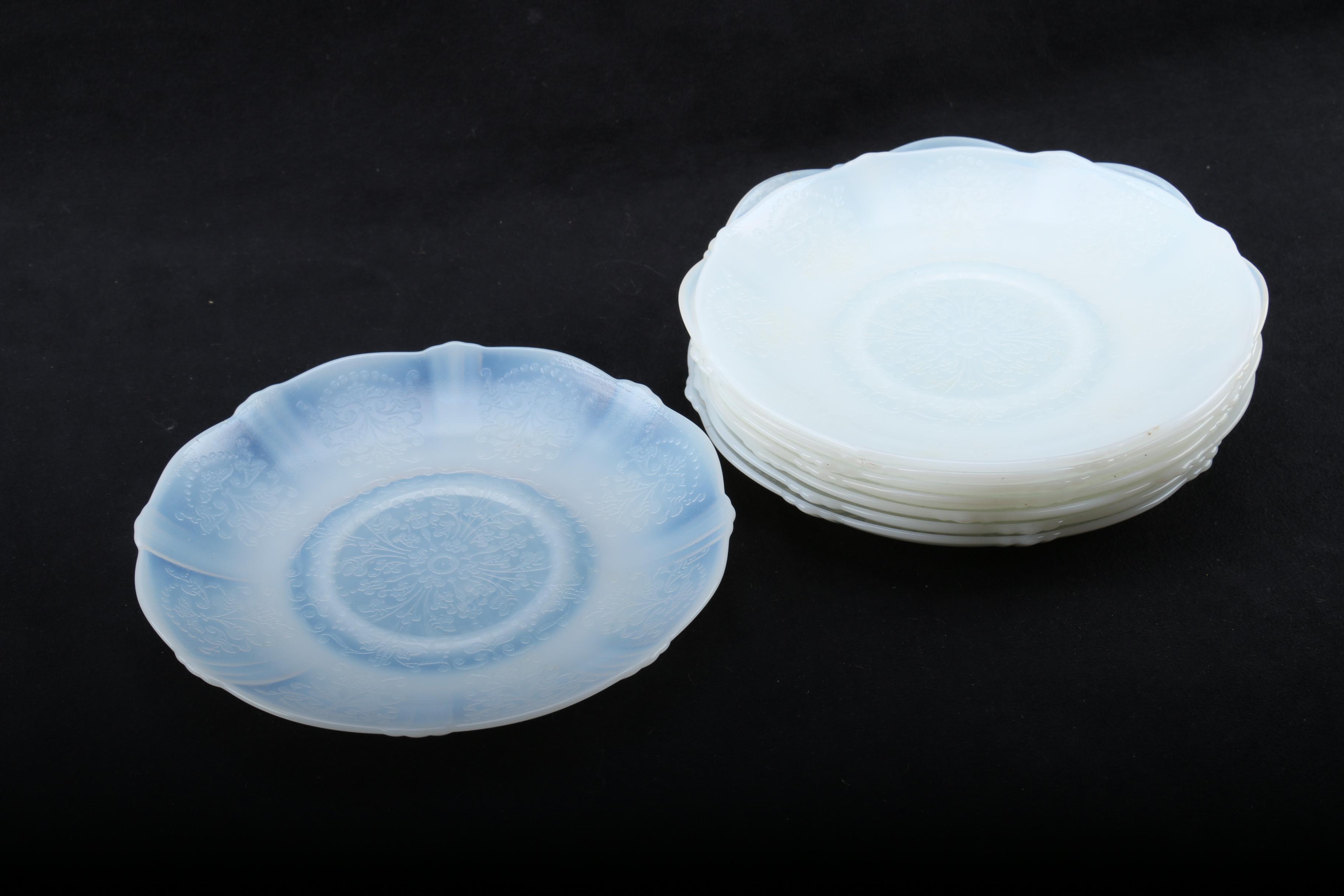 Macbeth-Evans "American Sweetheart Monax White" Opalescent Glass Tableware