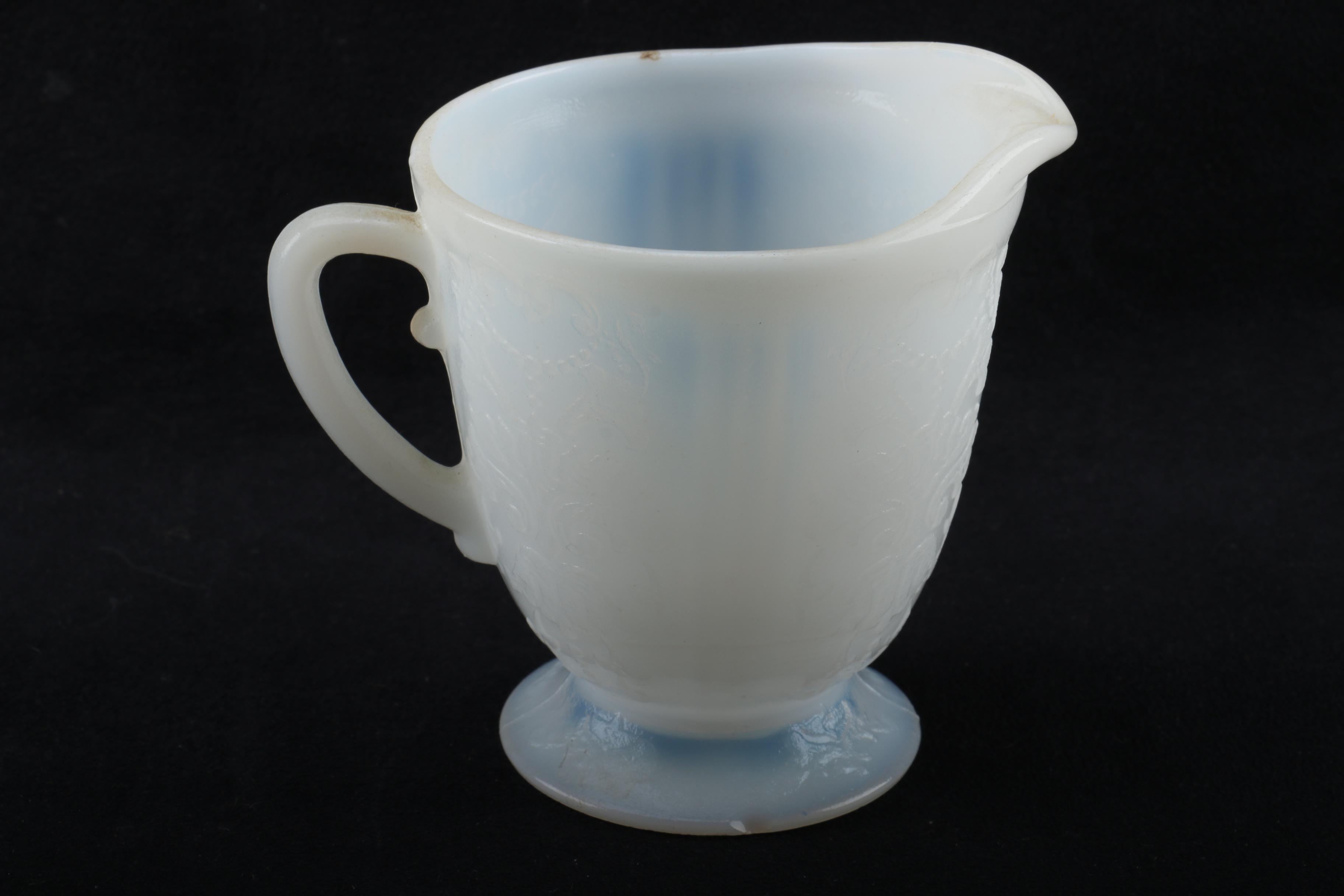 Macbeth-Evans "American Sweetheart Monax White" Opalescent Glass Tableware