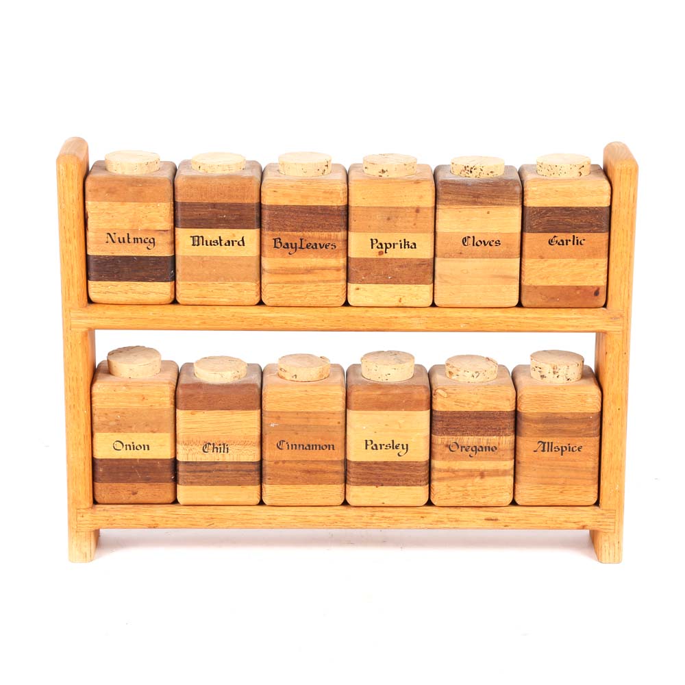 Wooden Tiered Spice Rack