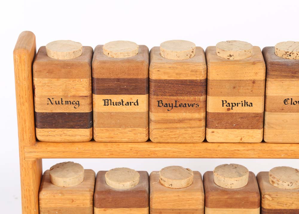 Wooden Tiered Spice Rack