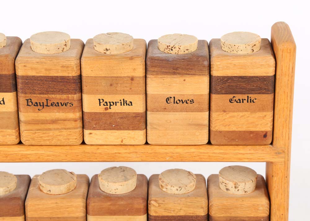 Wooden Tiered Spice Rack