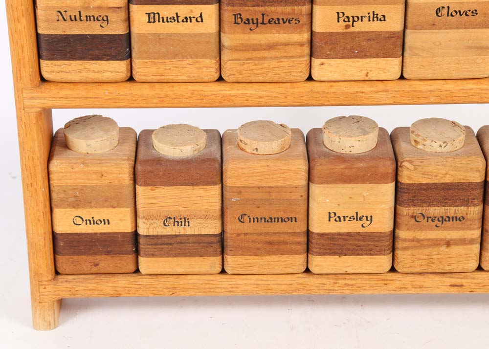 Wooden Tiered Spice Rack