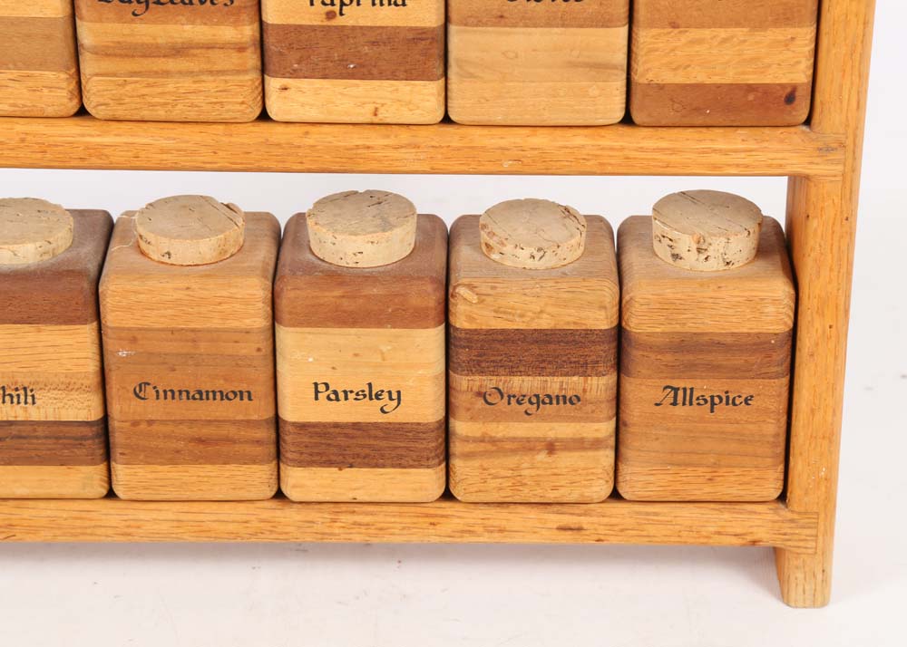 Wooden Tiered Spice Rack