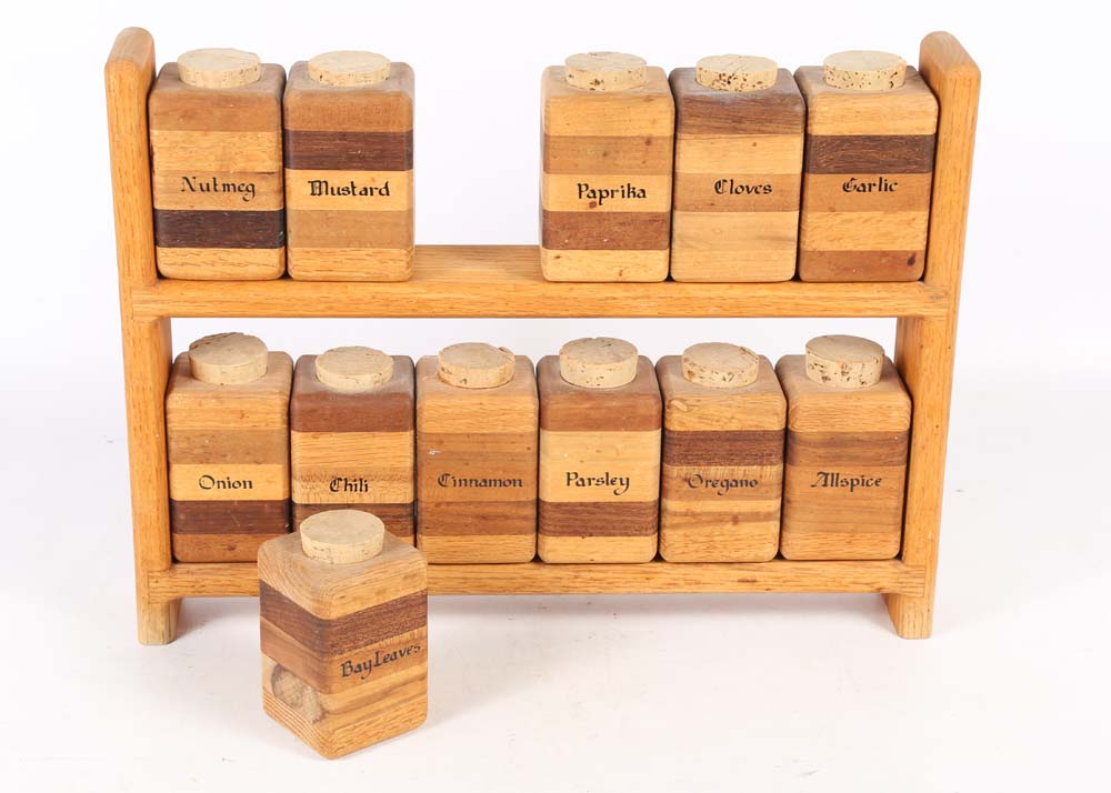 Wooden Tiered Spice Rack