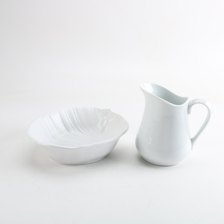 Roscher & Co. Ceramic Bowl and Cordon Bleu Ceramic Pitcher