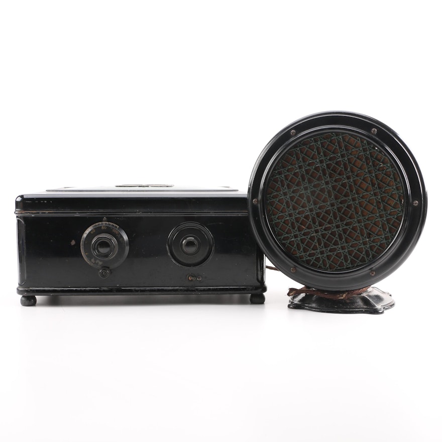 1929 Atwater Kent Model 46 Tabletop Radio Receiver With Type F-2 Radio Speaker