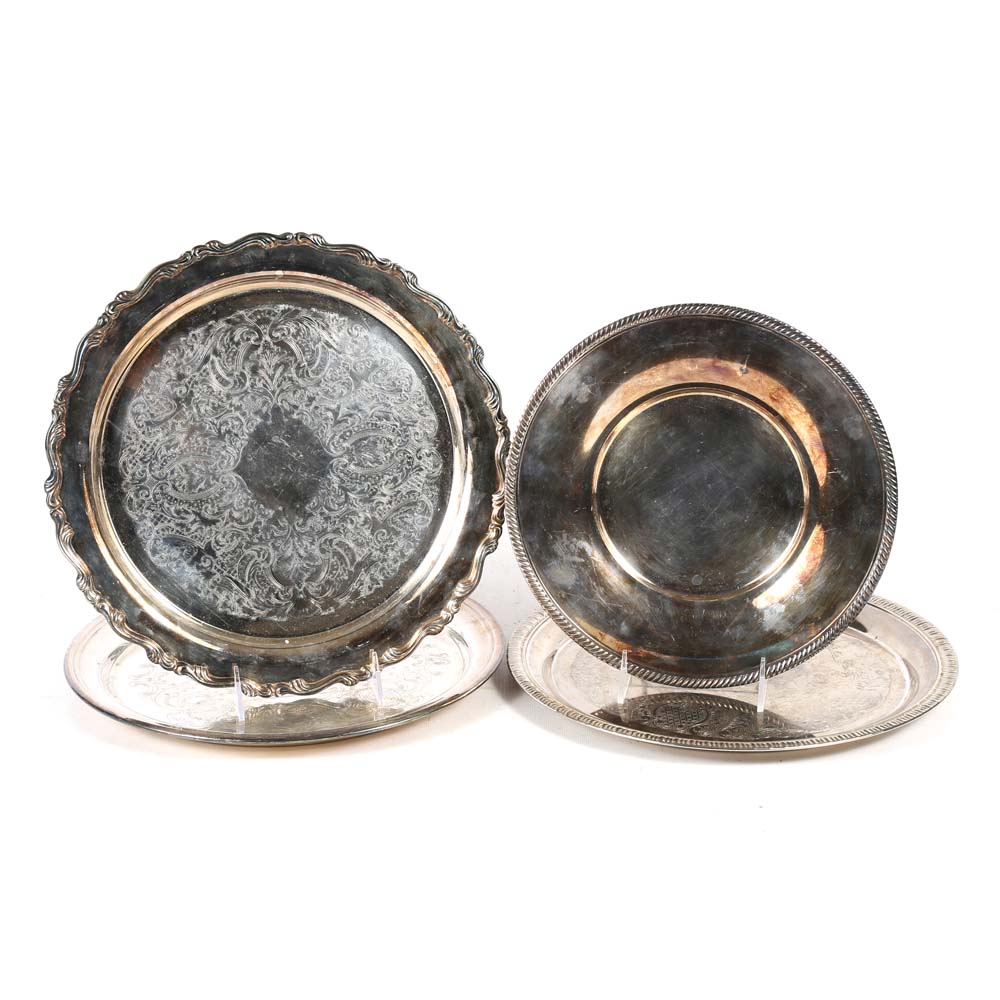Collection of Silver Plate Trays including Oneida