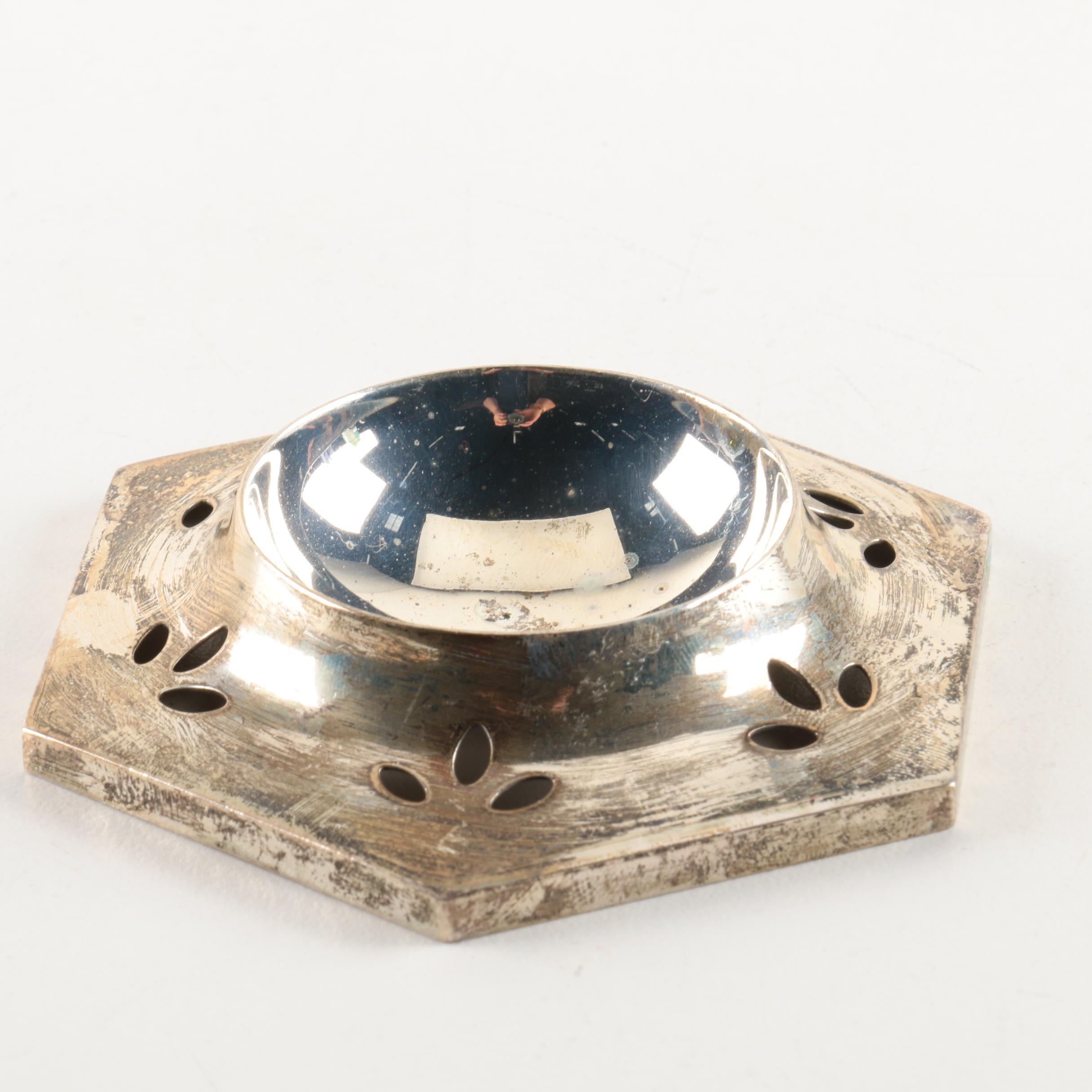 Sterling Silver Tea Strainer and Base