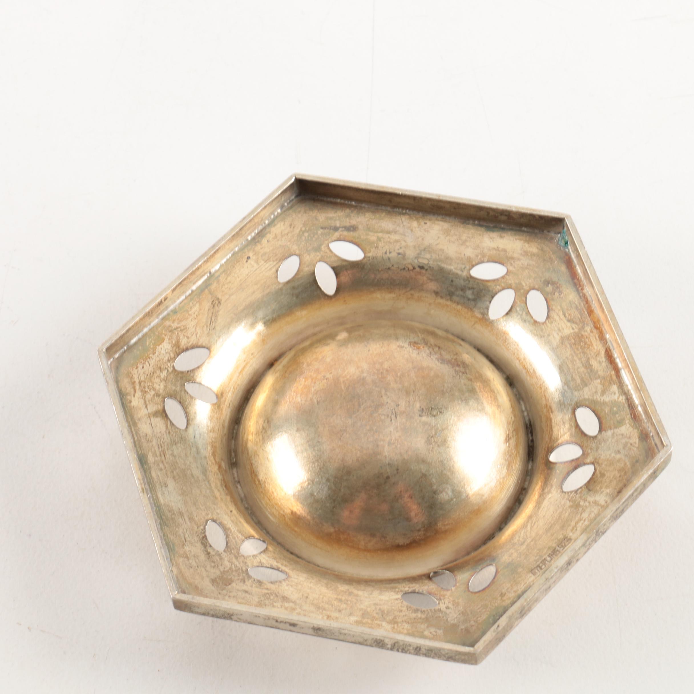 Sterling Silver Tea Strainer and Base