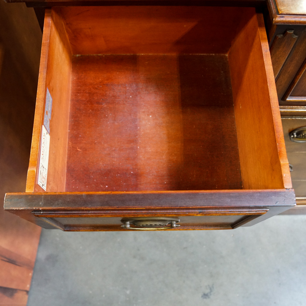 Vintage Hepplewhite Style Mahogany Breakfront with Secretary Desk