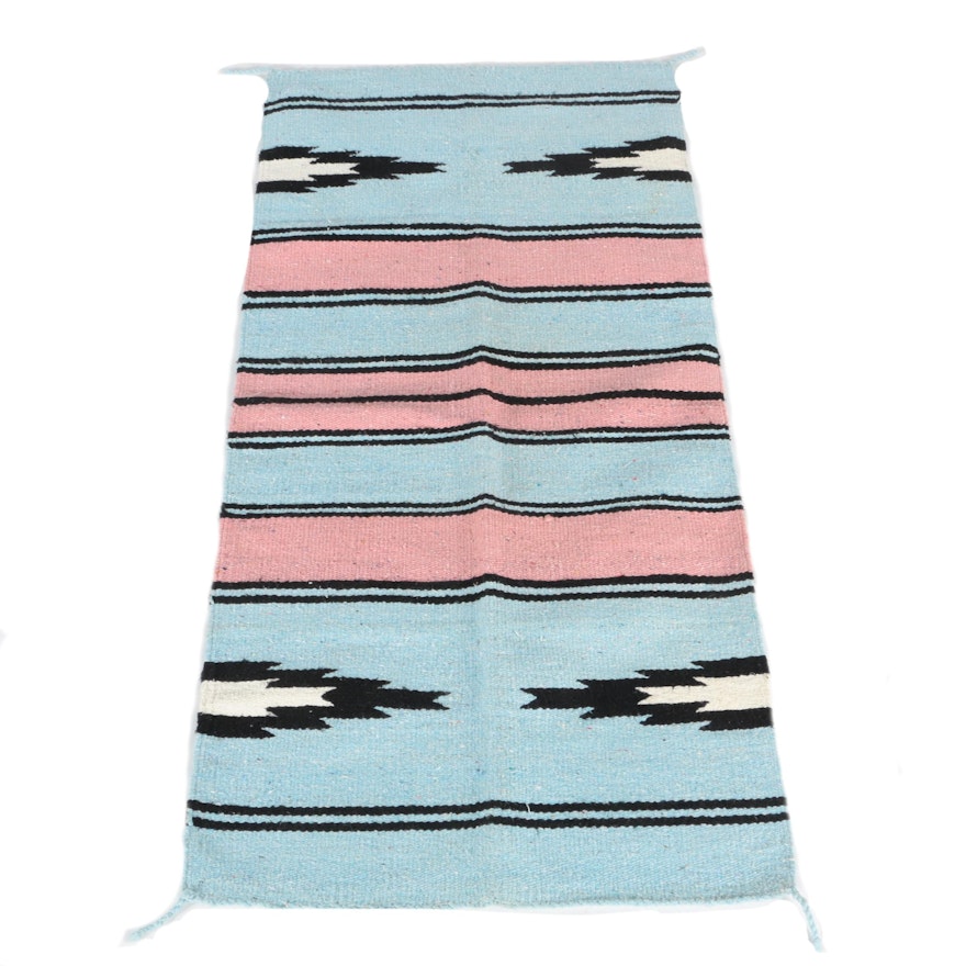 Handwoven Navajo-Style Wool Accent Rug