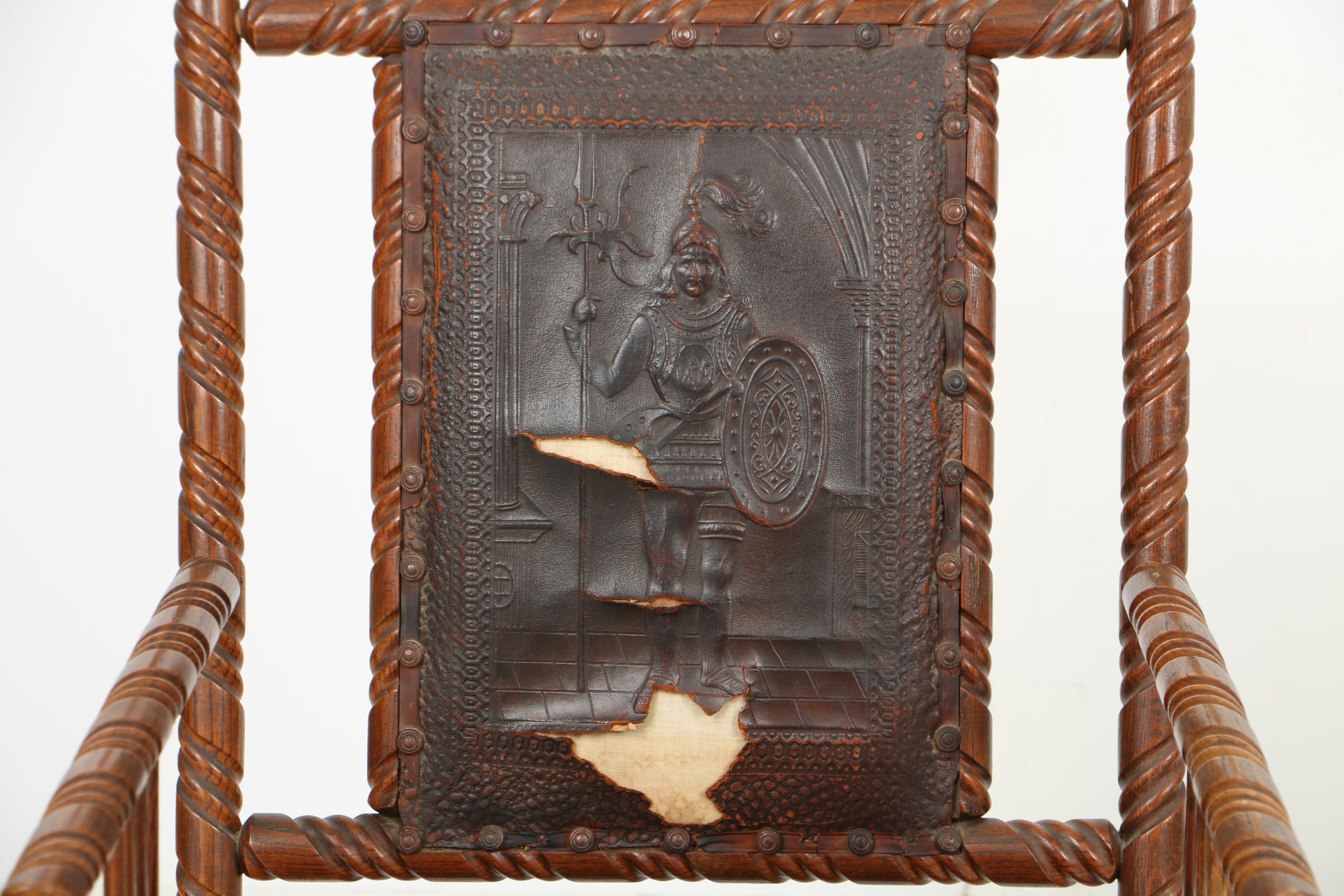 Early 20th Century Hunzinger-Style Armchair and Windsor Style Armchair