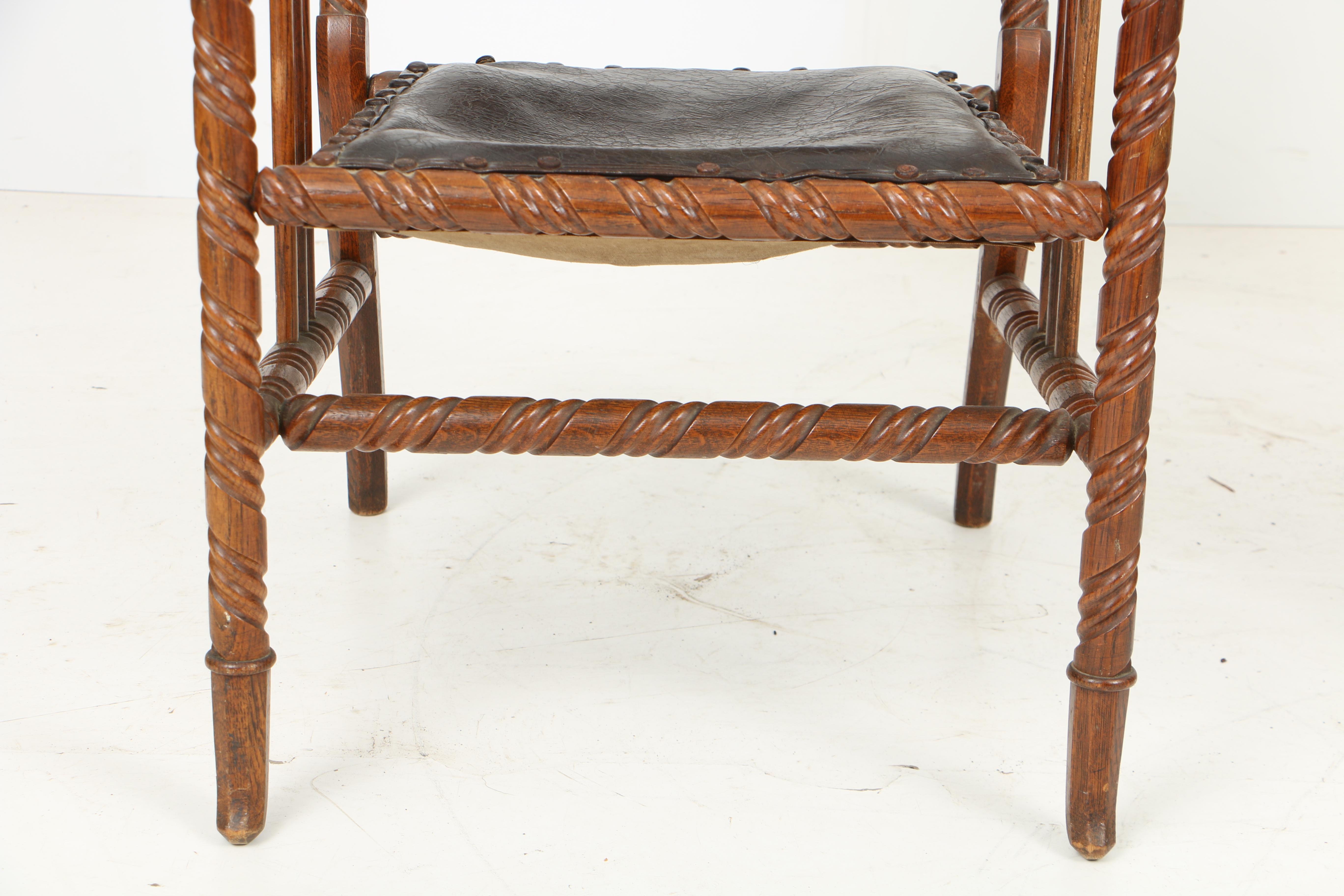 Early 20th Century Hunzinger-Style Armchair and Windsor Style Armchair