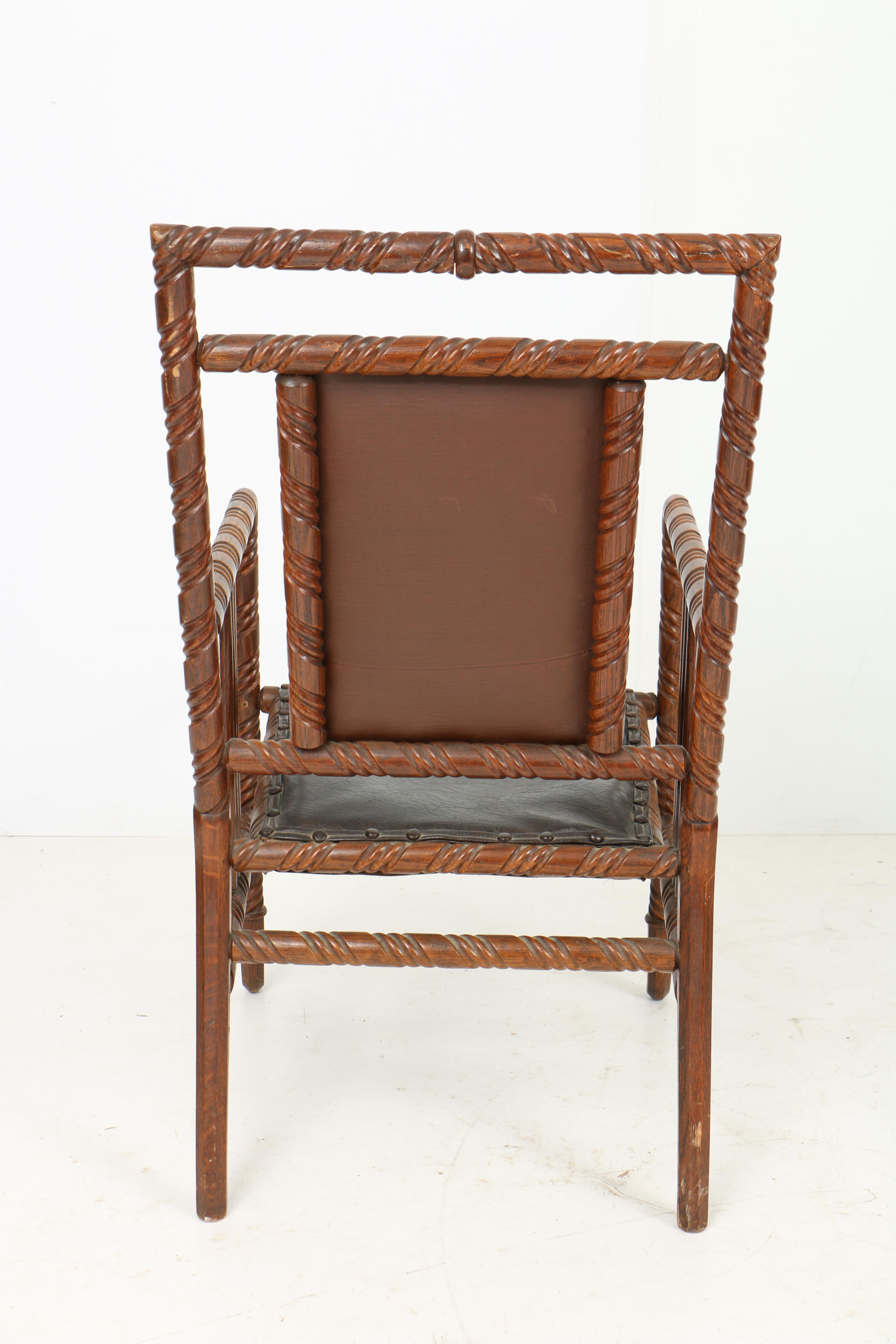 Early 20th Century Hunzinger-Style Armchair and Windsor Style Armchair