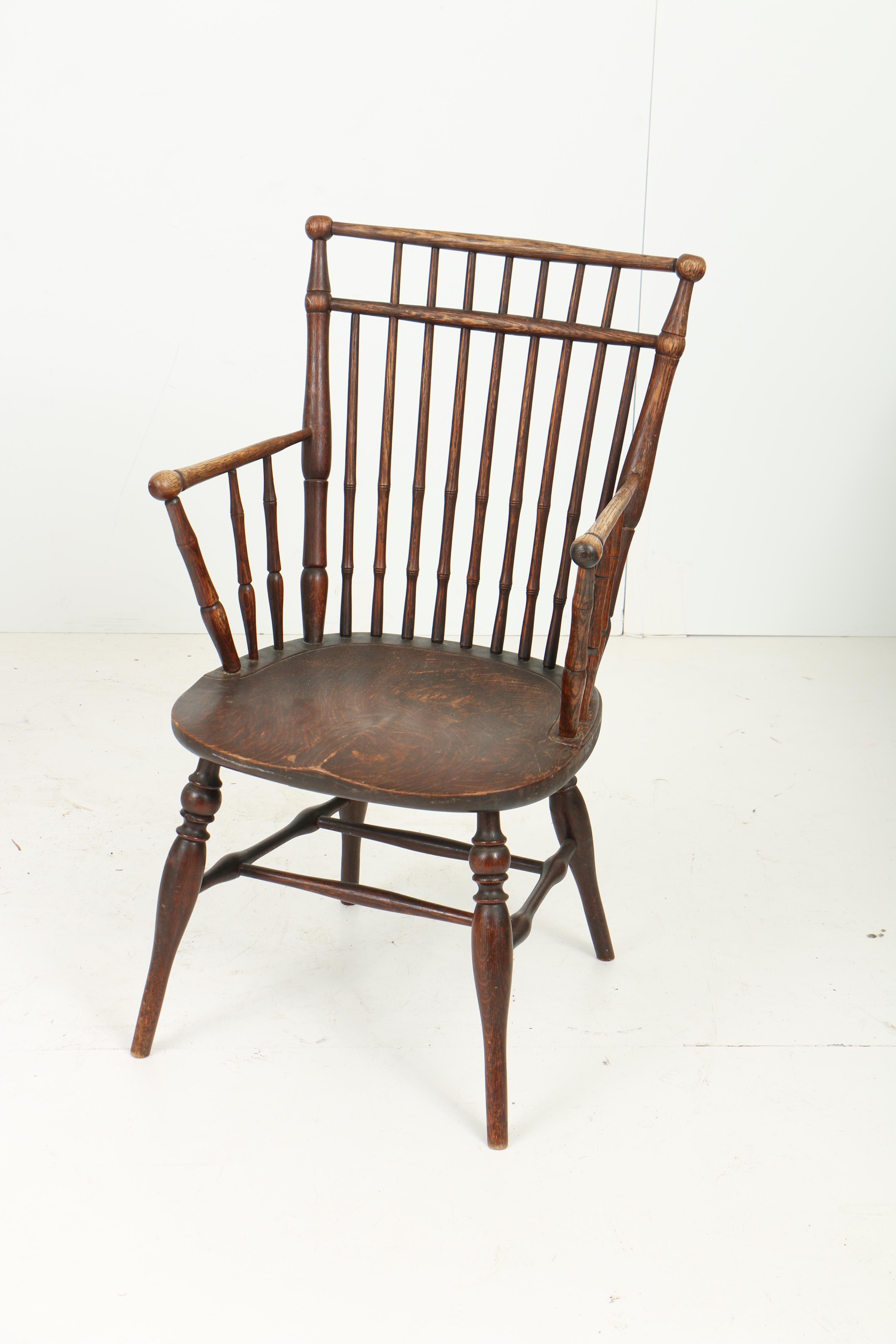 Early 20th Century Hunzinger-Style Armchair and Windsor Style Armchair