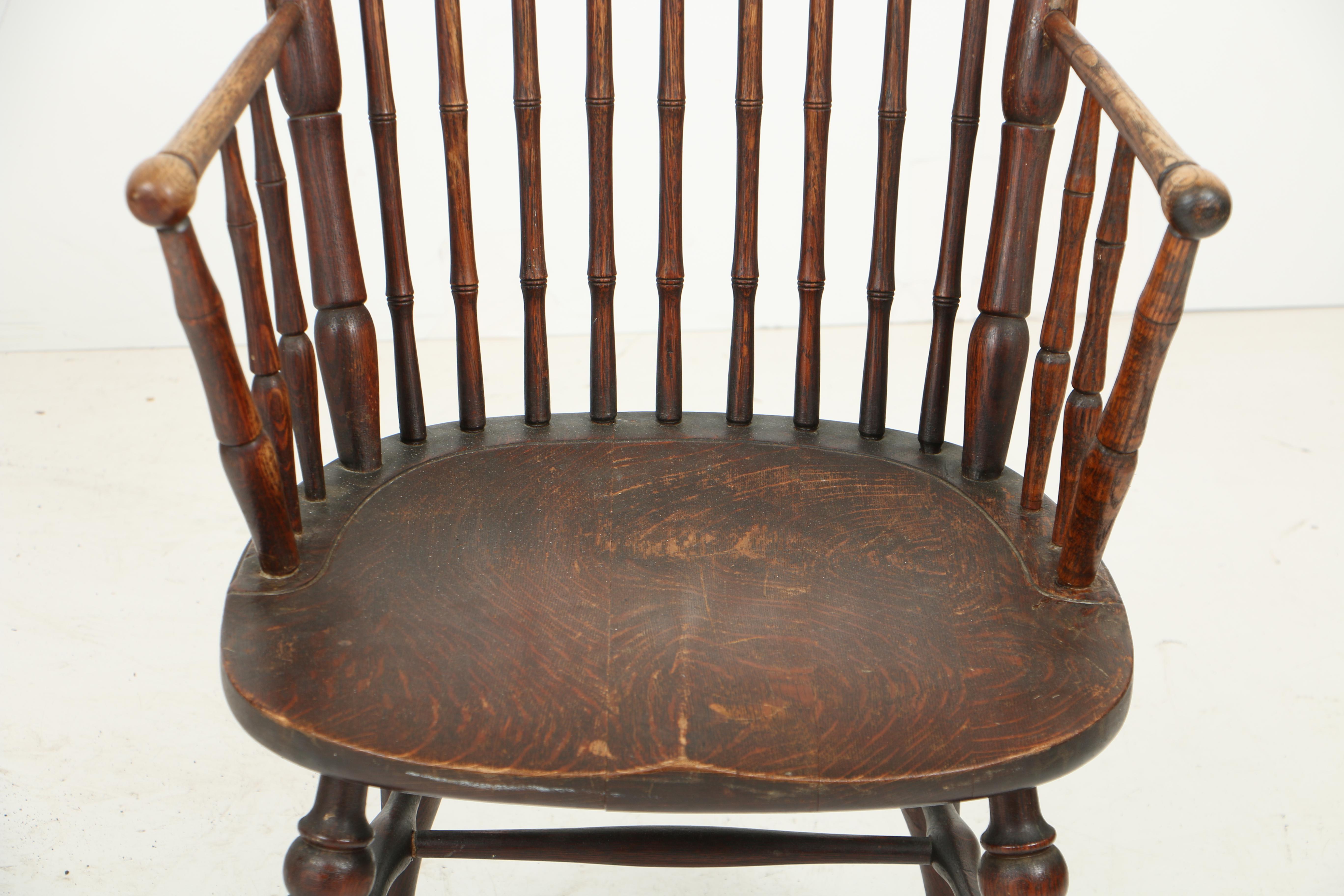 Early 20th Century Hunzinger-Style Armchair and Windsor Style Armchair