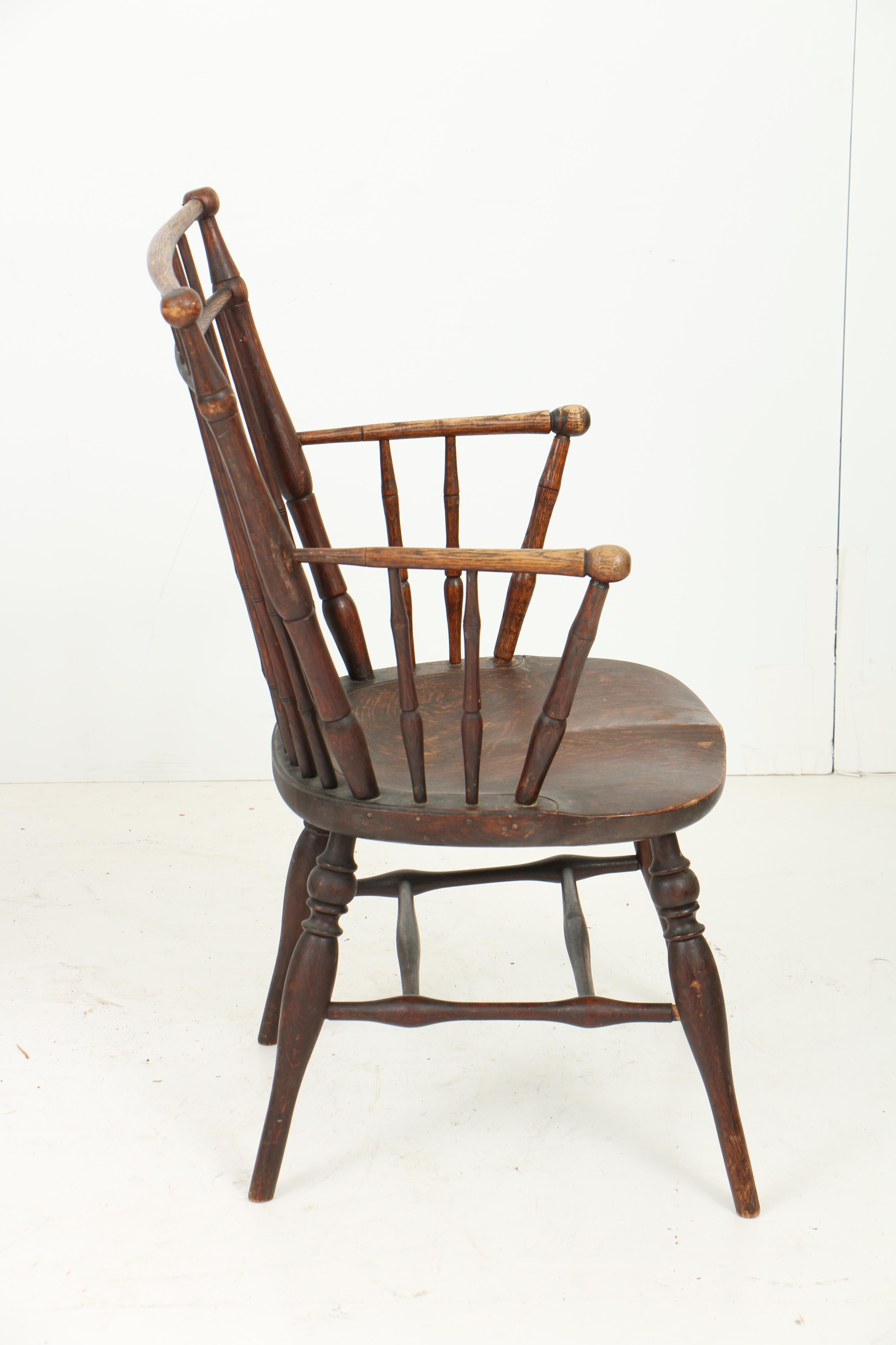 Early 20th Century Hunzinger-Style Armchair and Windsor Style Armchair