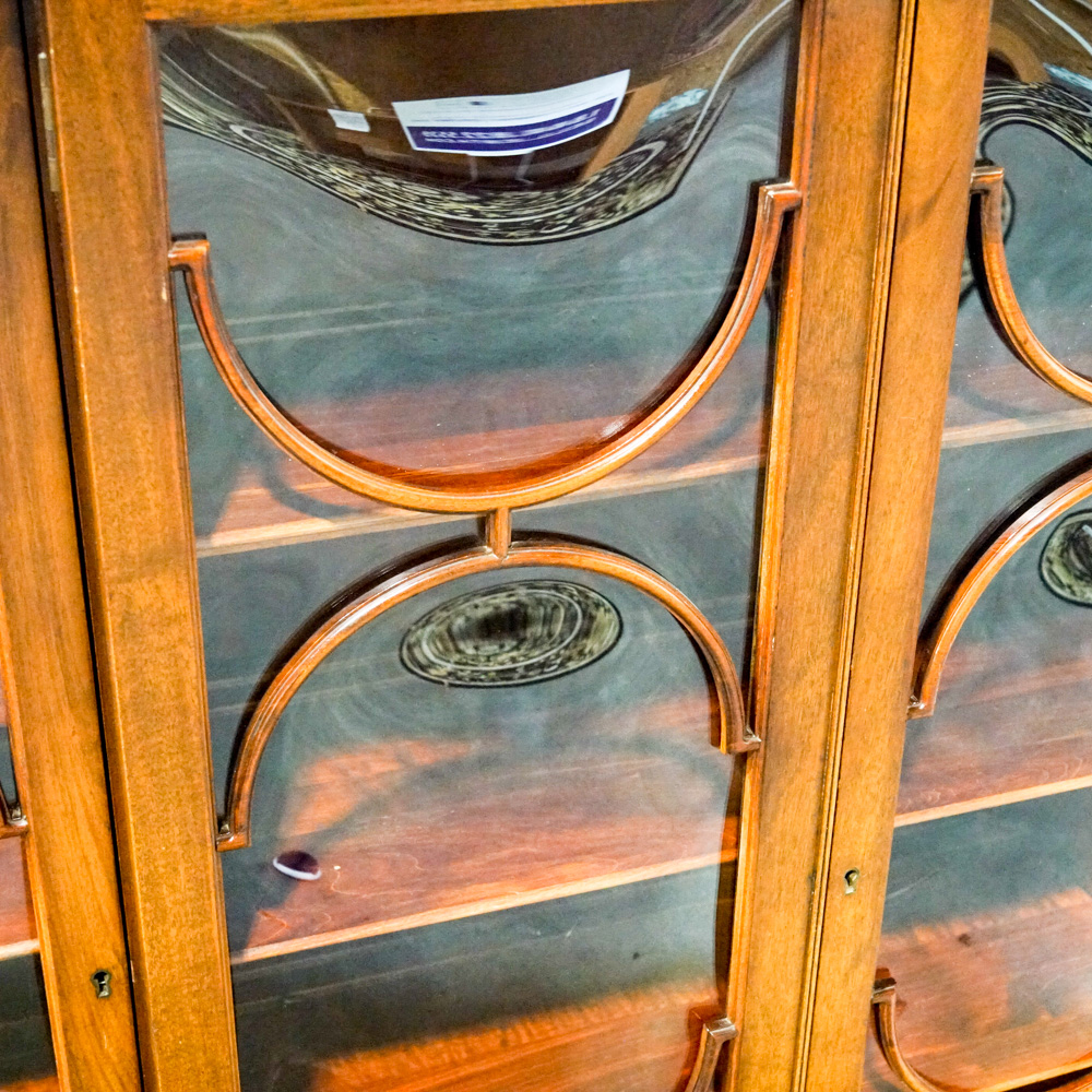 Vintage Hepplewhite Style Mahogany Breakfront with Secretary Desk