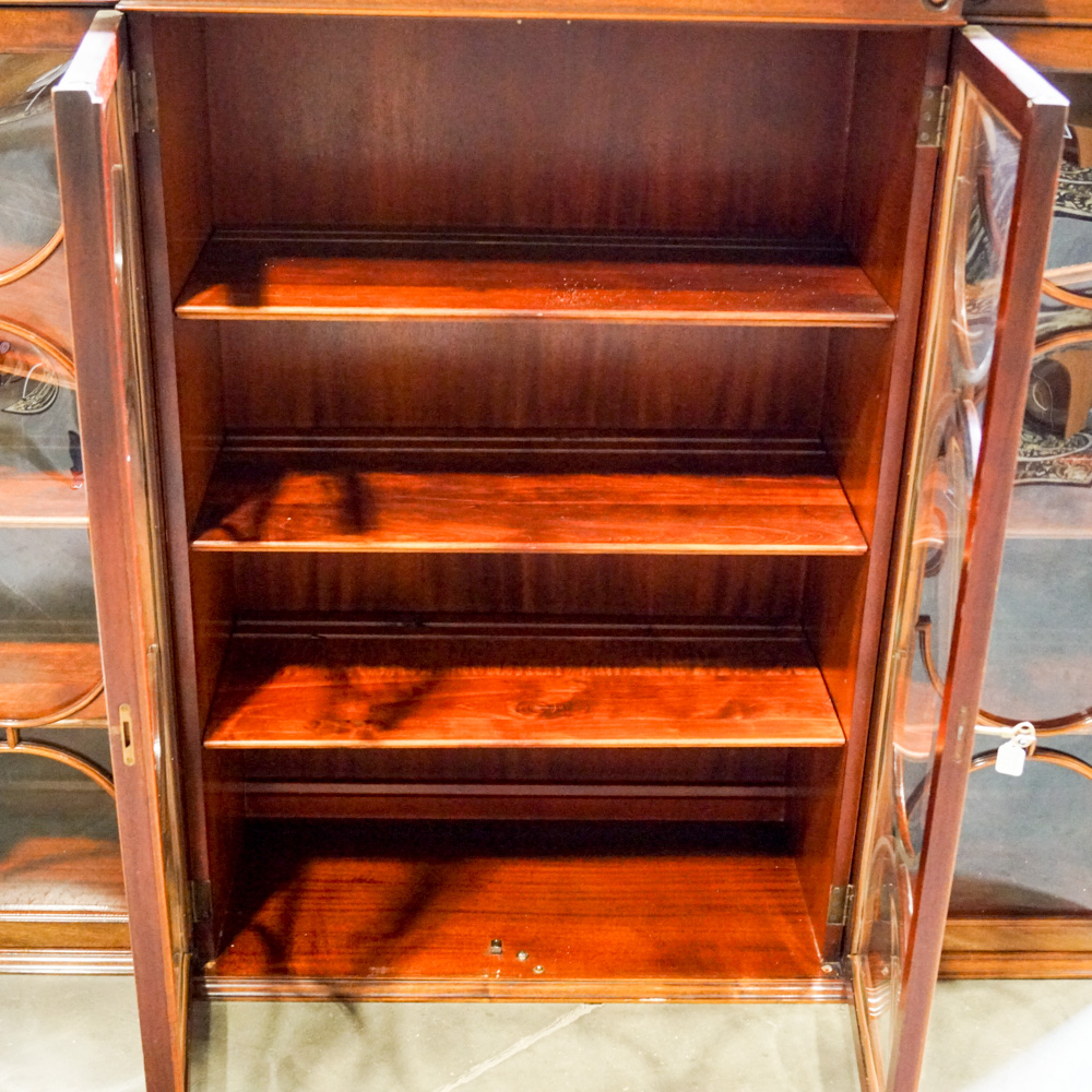 Vintage Hepplewhite Style Mahogany Breakfront with Secretary Desk