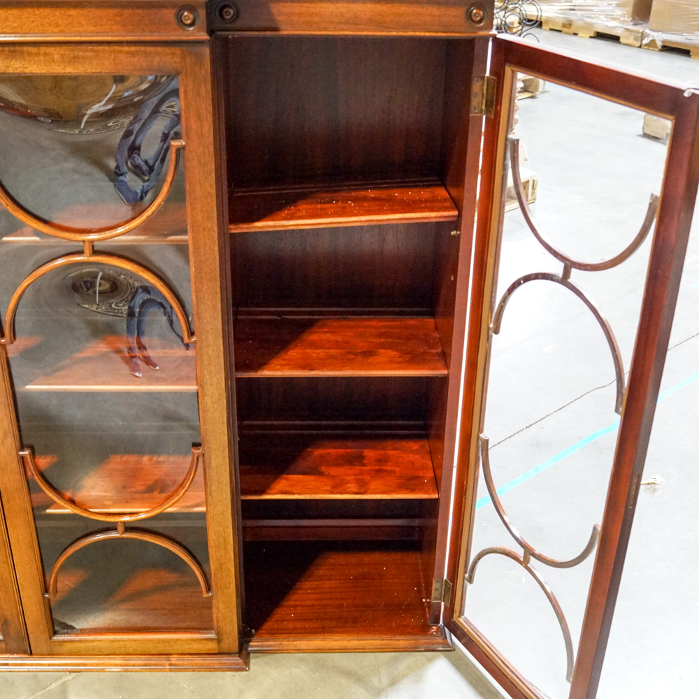 Vintage Hepplewhite Style Mahogany Breakfront with Secretary Desk