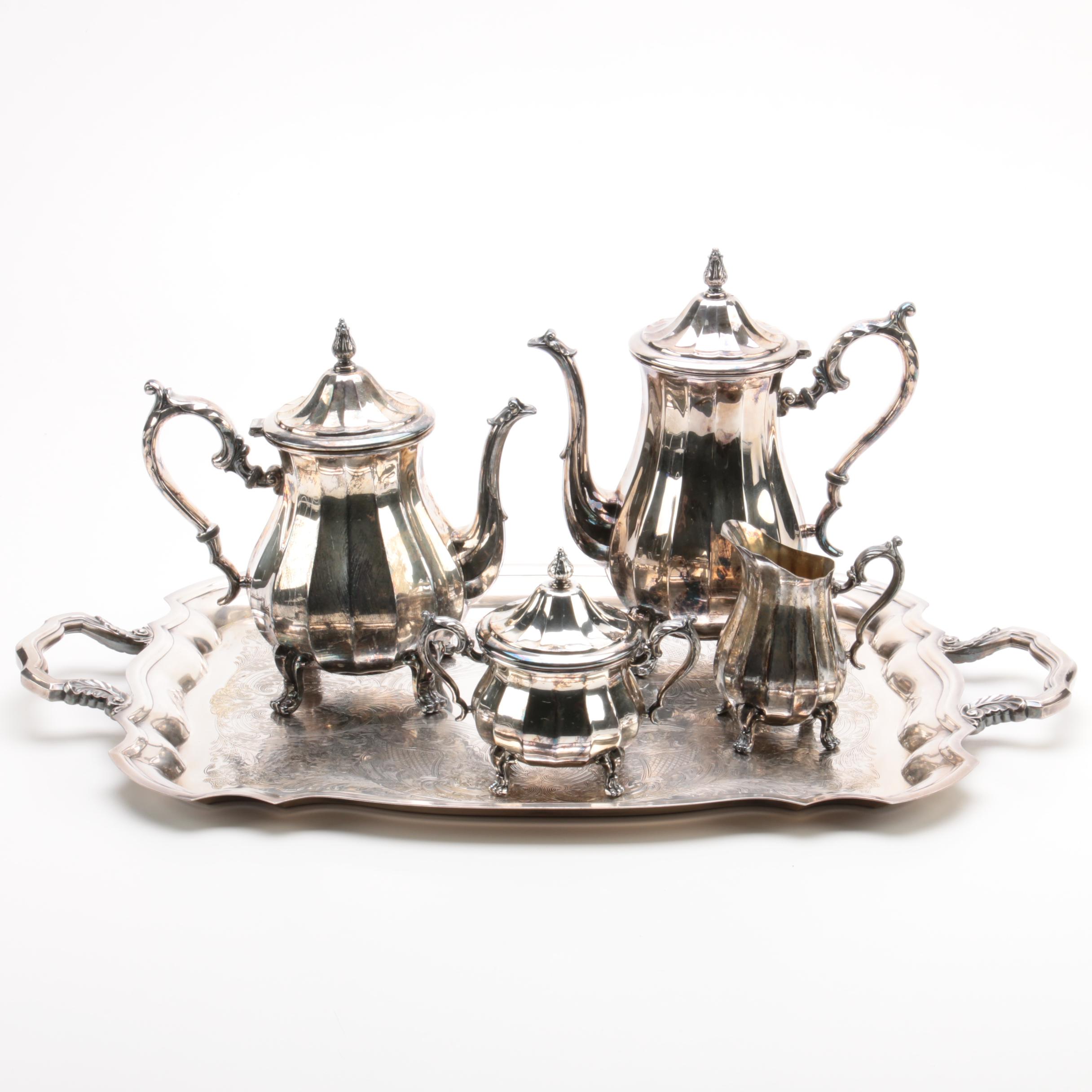 Wm Rogers Silver Plate Tea and Coffee Service Set