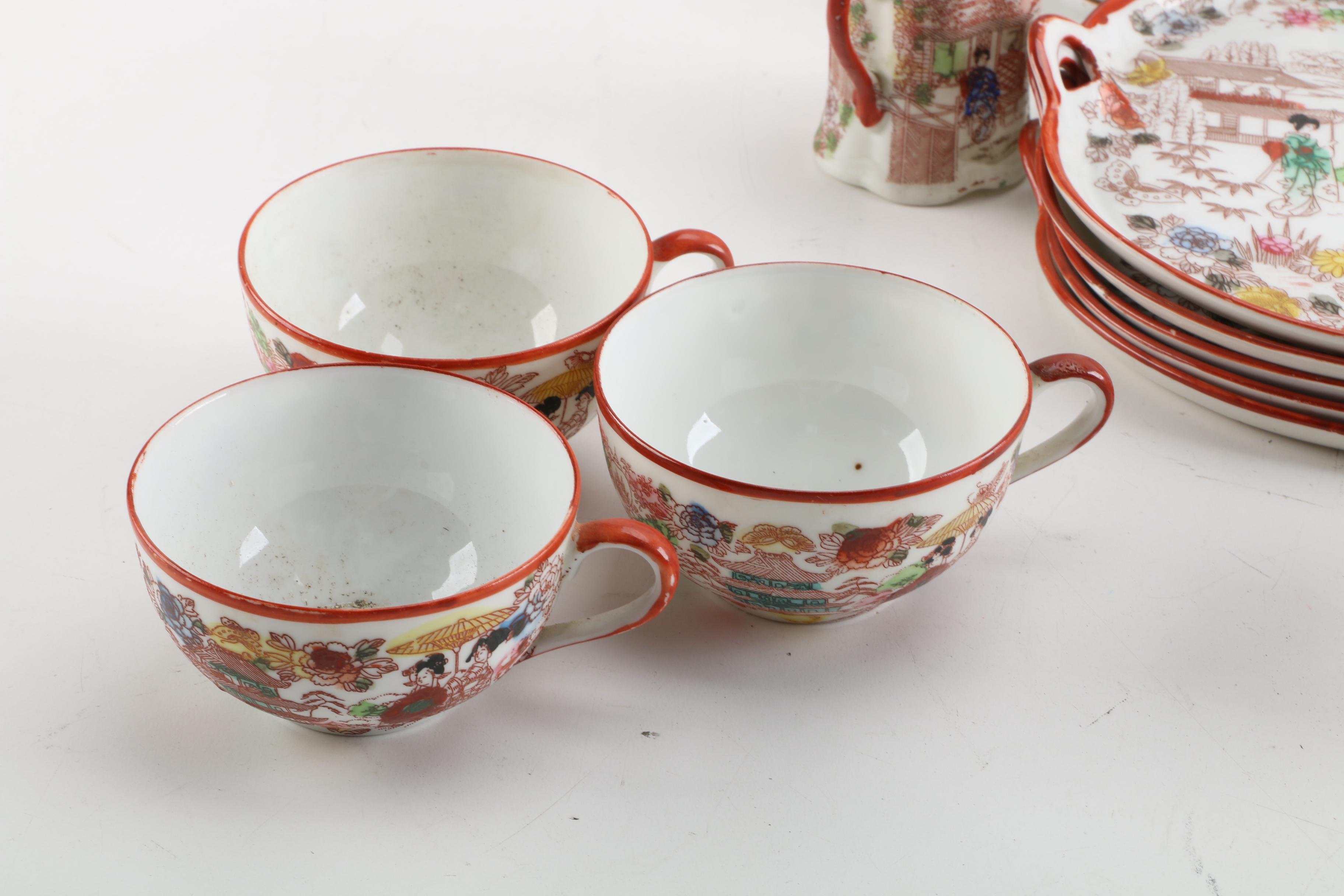 Vintage Japanese "Geisha Girl" Tableware