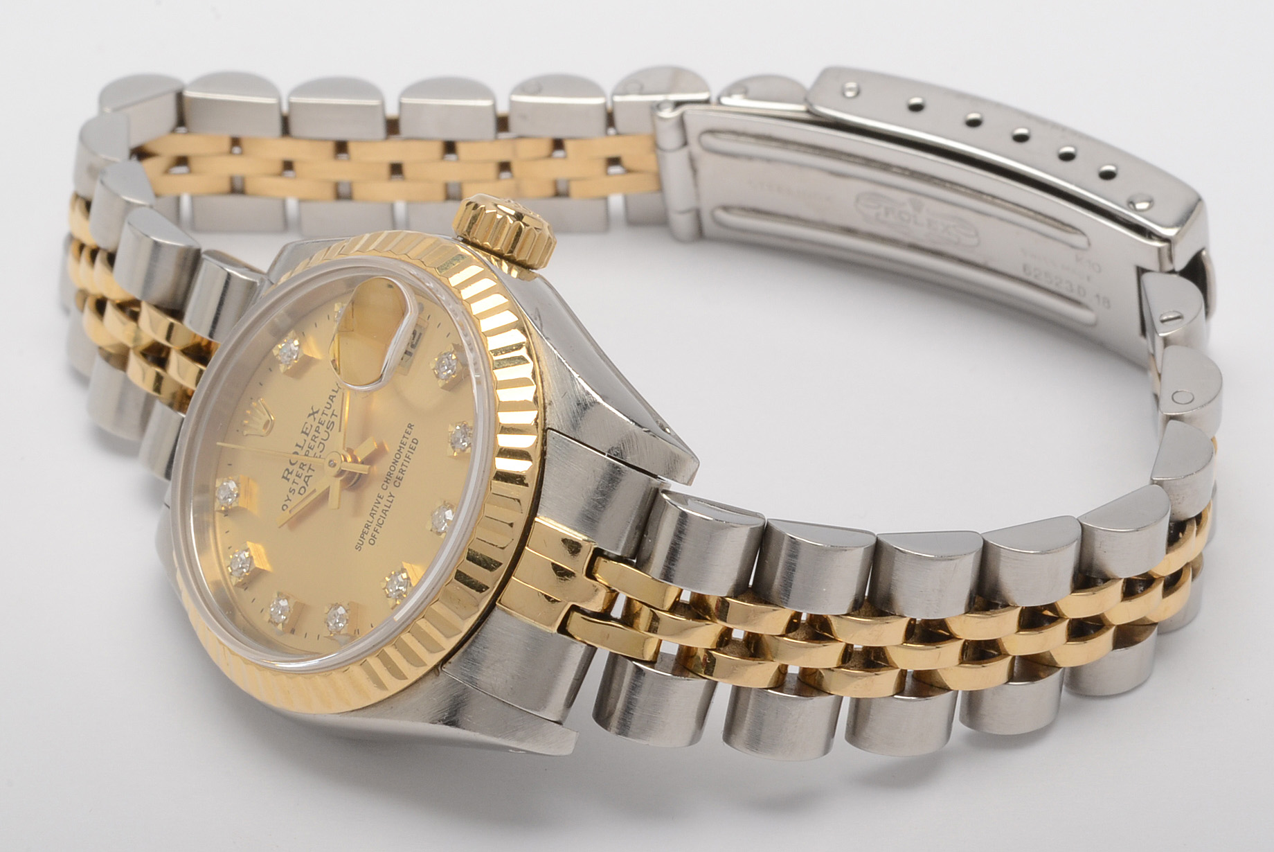 Rolex Datejust 18K Gold and Steel Factory Diamond Automatic Watch