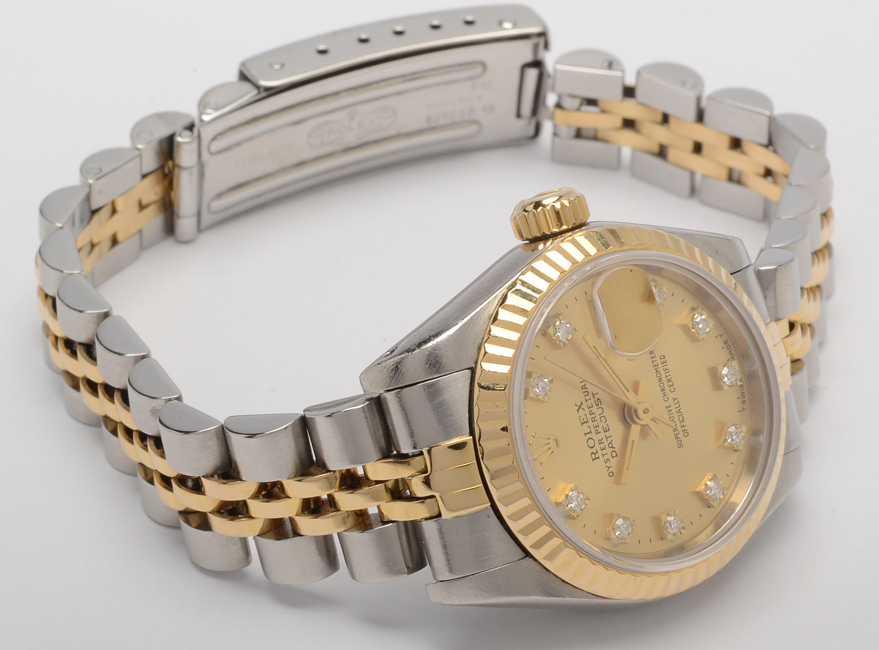 Rolex Datejust 18K Gold and Steel Factory Diamond Automatic Watch