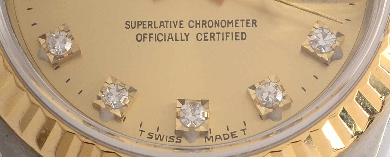 Rolex Datejust 18K Gold and Steel Factory Diamond Automatic Watch