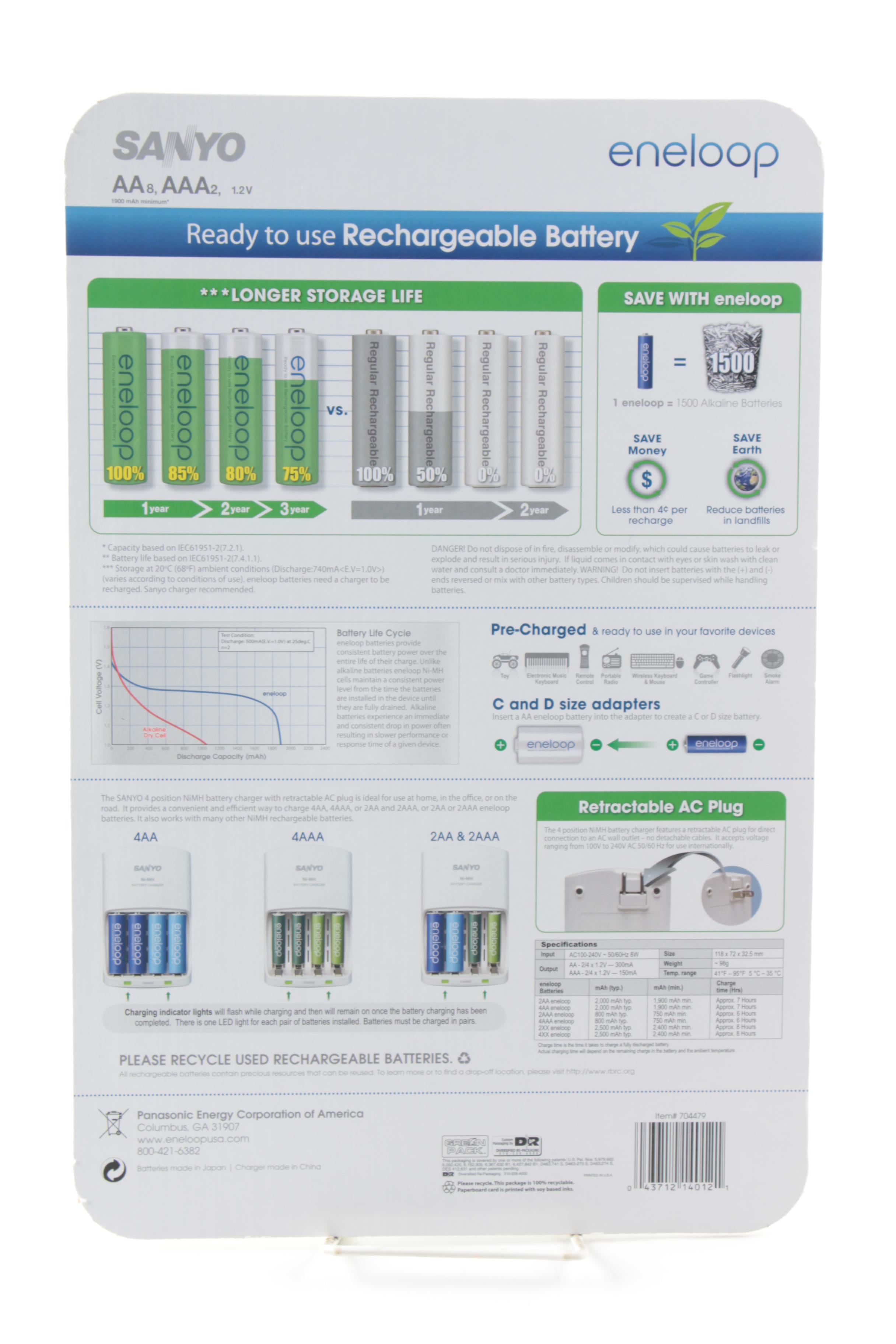 Seagate 1TB Portable Drive with Sanyo Eneloop Rechargeable Battery Set