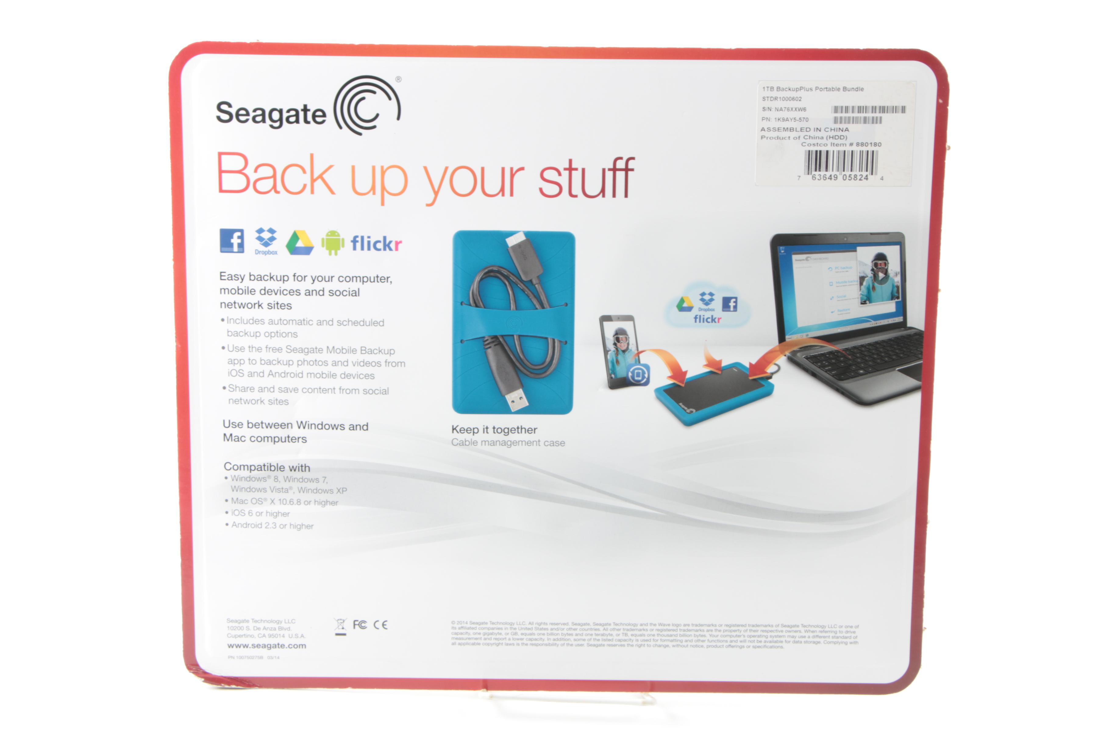 Seagate 1TB Portable Drive with Sanyo Eneloop Rechargeable Battery Set