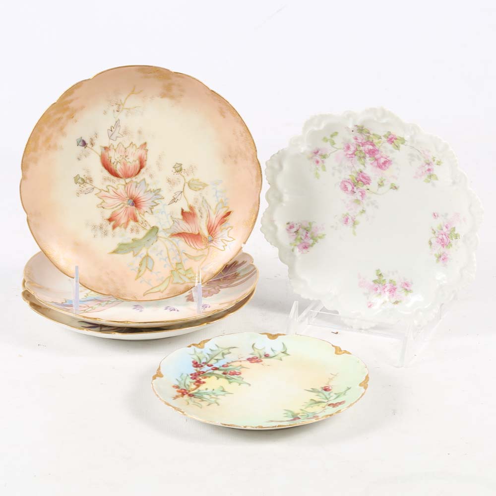 Hand Painted Floral Plates