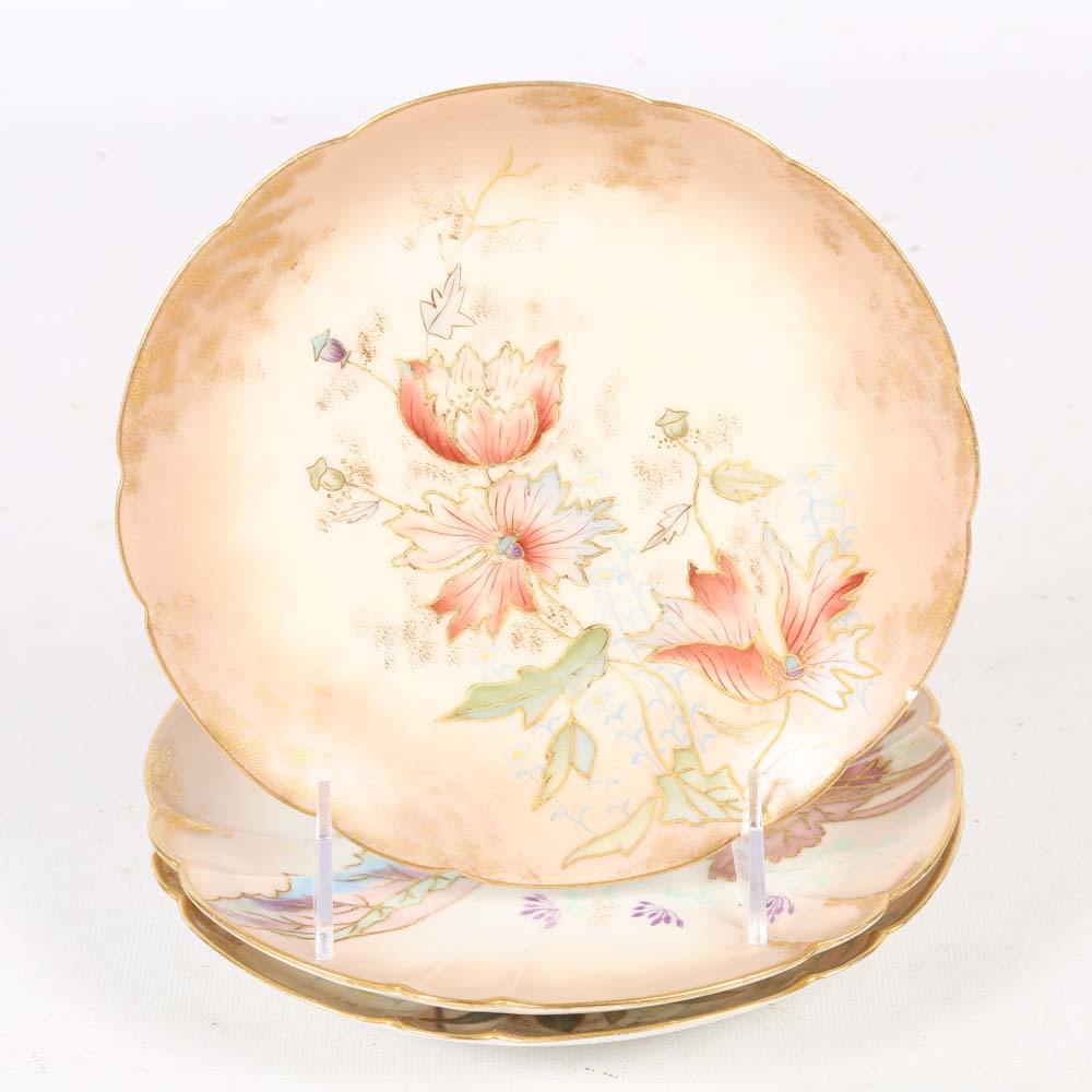 Hand Painted Floral Plates