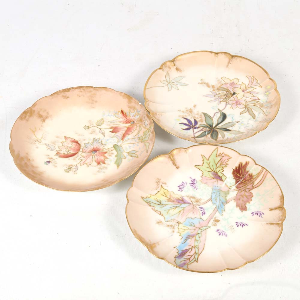 Hand Painted Floral Plates